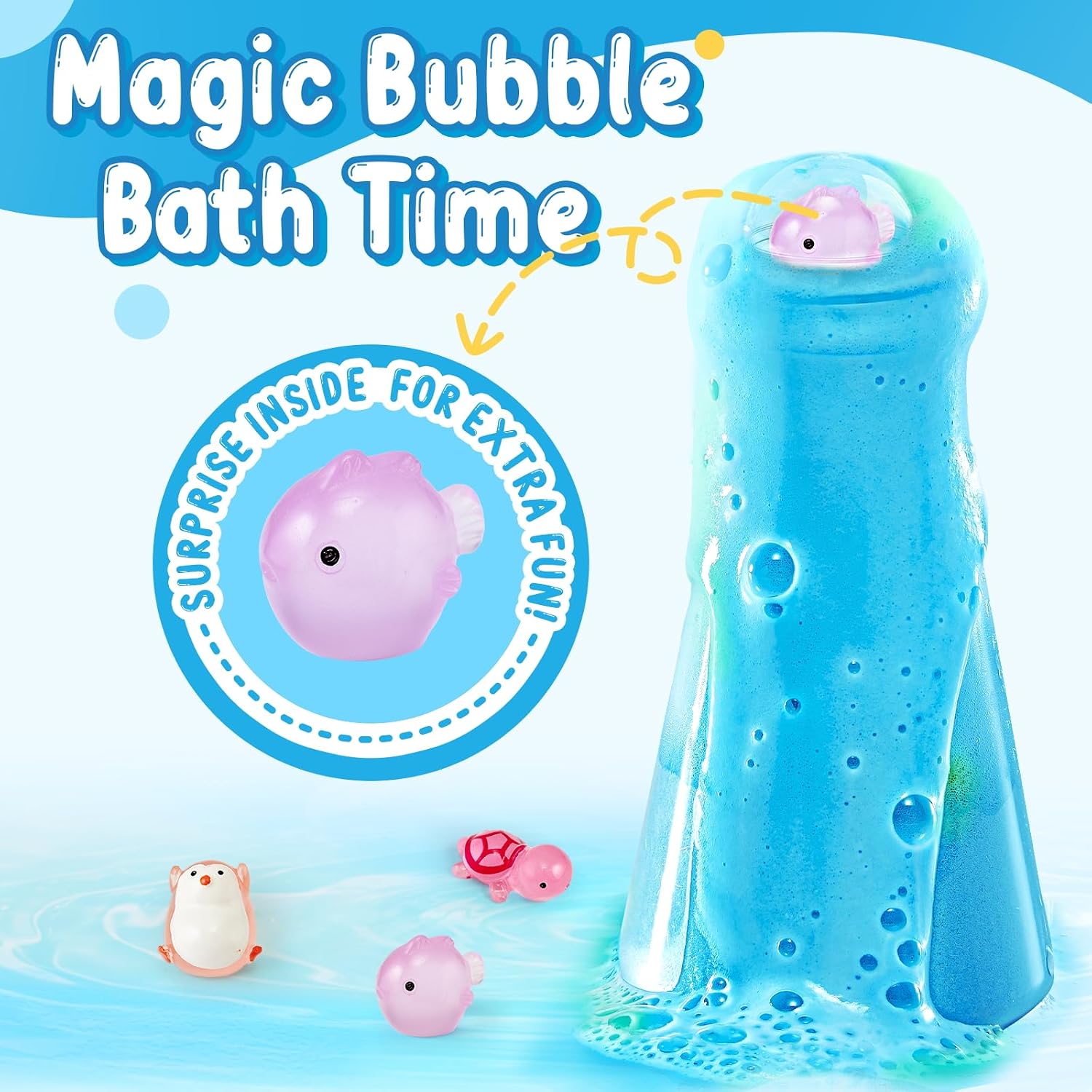 TUZT Kids Bath Bombs Science Kit - 12 Glow-in-the-Dark Surprise Toys & 6 Fizz Potion Bottles for Ages 3-8, STEM Bath Time Fun, Non-Toxic Easy Clean, Perfect Christmas Birthday Gift