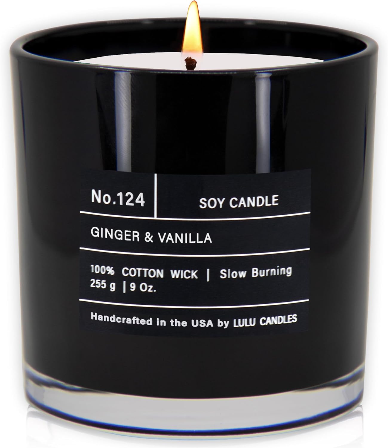 Lulu Candles | Ginger & Vanilla | Smells Sweet & Spicy | Luxury Scented Soy Jar Candle | Hand Poured in The USA | Highly Scented Long Lasting (9 Oz.)