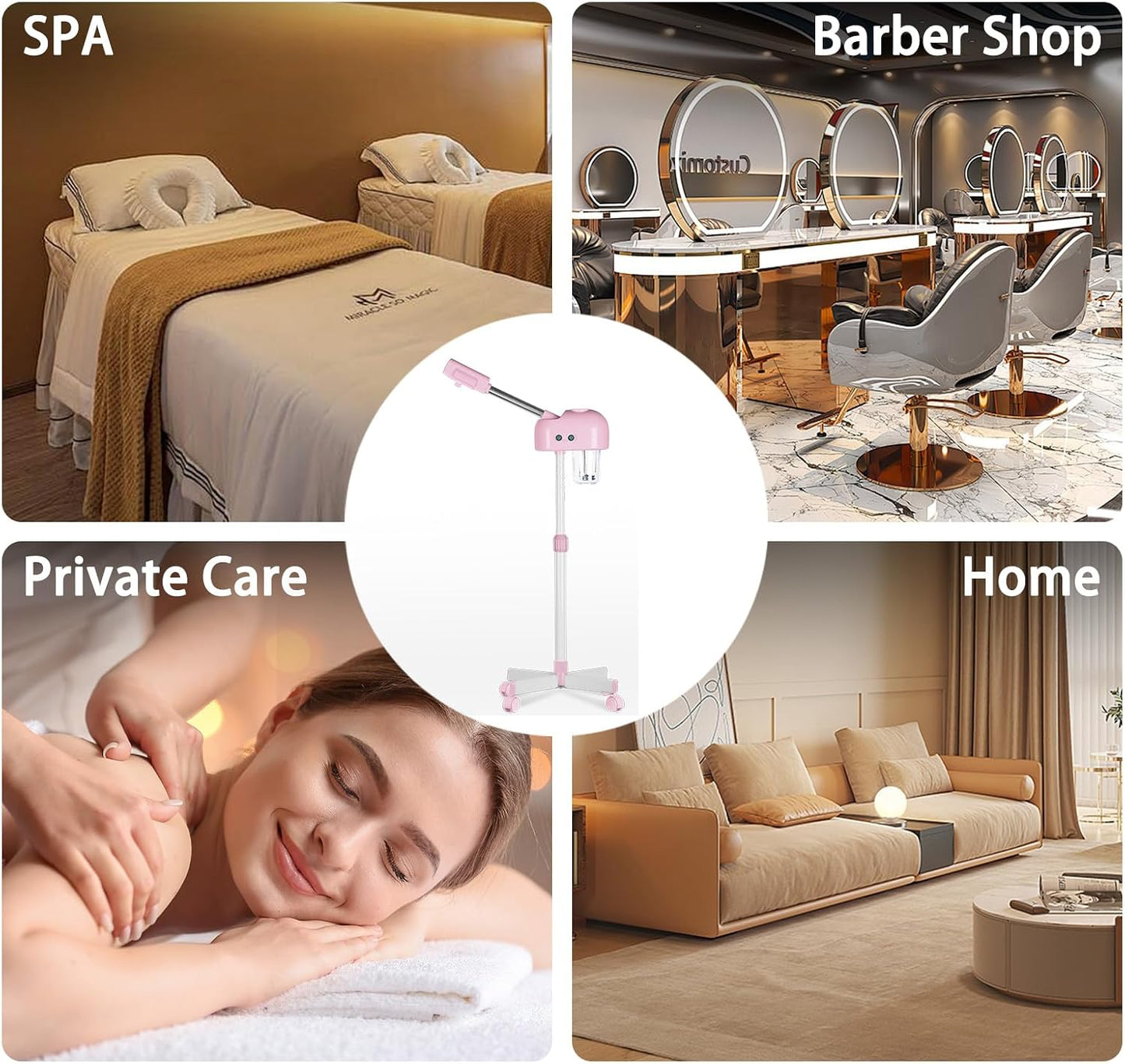 Professional Facial Steamer, Vaporizador Facial Steamer for Esthetician, Vapor Face Steamer, Pink