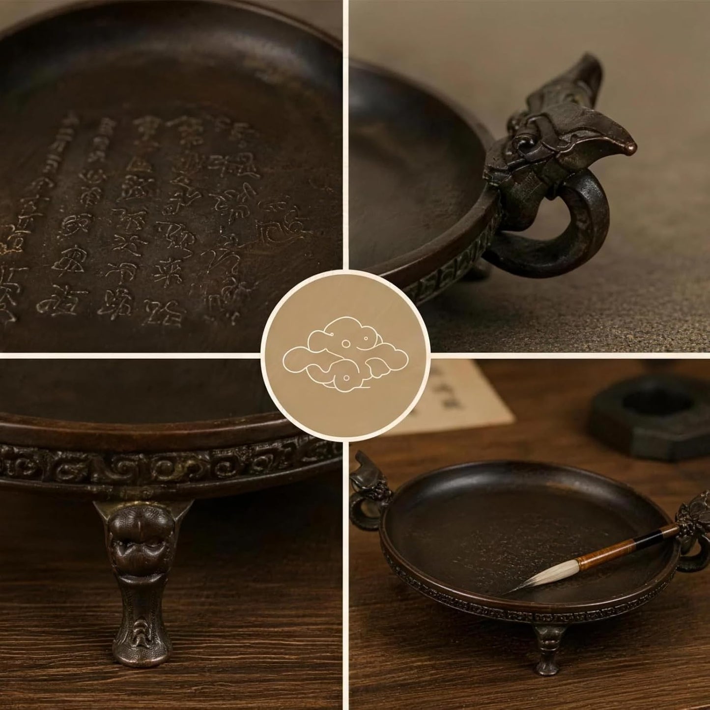 Vintage Small Brass Tray, Ring Holder Dish, Candle Holder & Jewelry Tray