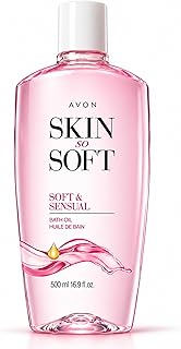 AVON Skin So Soft Soft & Sensual Bath Oil with Argan— Moisturizing Shower Oil for Dry Skin — Hydrating in & After-Shower Care for Women & Men —Non Greasy, Scented Bath and Body Essential, 16.9 fl oz