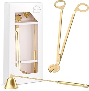 Airy Abode Candle Snuffer and Wick Trimmer Set, Bell Snuffer Gift Box, Stainless Steel Candle Care Accessory for Home Decor, Gold