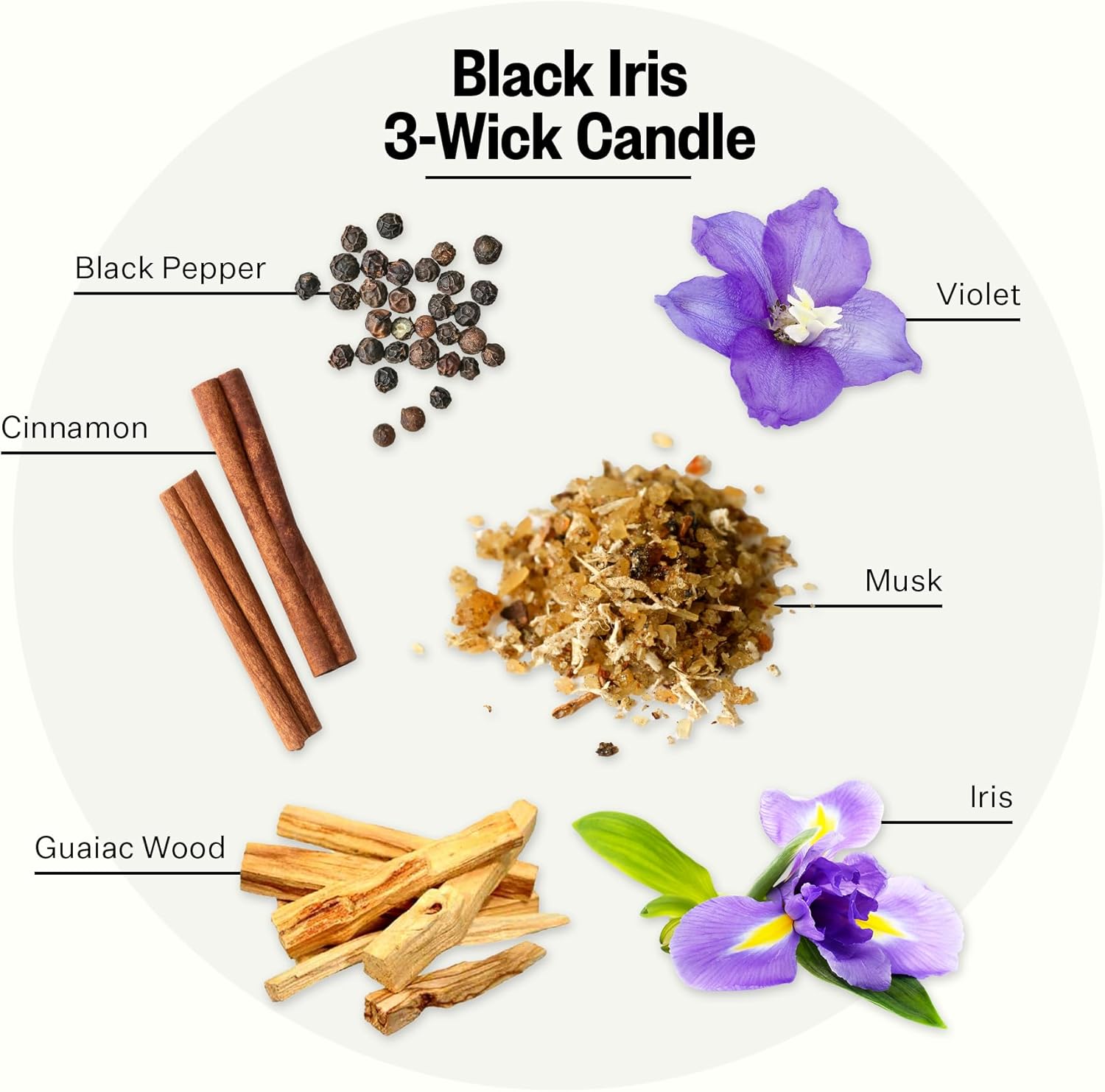Apotheke 3-Wick Scented Candles for Home, Black Iris Oak - 26 oz Soy Wax Aromatherapy Jar Candle Gift for Women & Men with Perfume-Grade Essential Oils - Black Pepper, Cinnamon, Musk & Violet