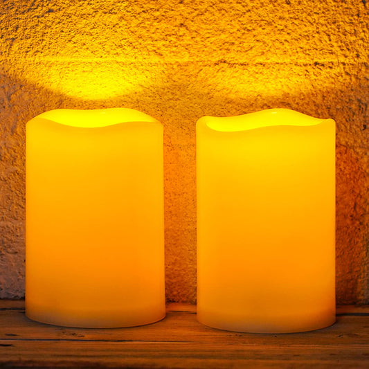 Homemory 4"x6" Large Solar Candles Outdoor Waterproof
