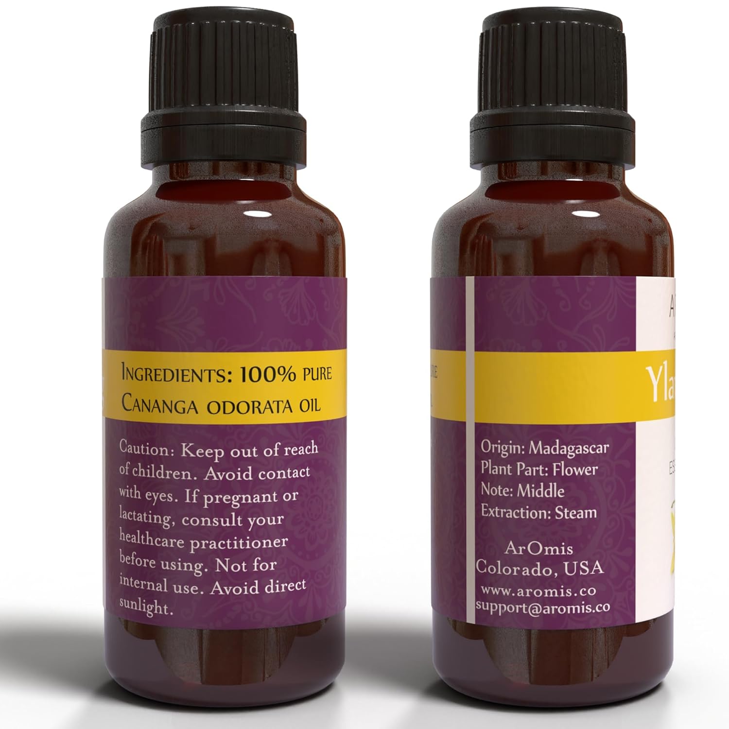 ArOmis Ylang-Ylang Essential Oil - 100% Pure Therapeutic Grade - Undiluted, Premium Oil - 150 Micron Filtered, Perfect for Aromatherapy Diffusers (30ml / 1 fl oz)