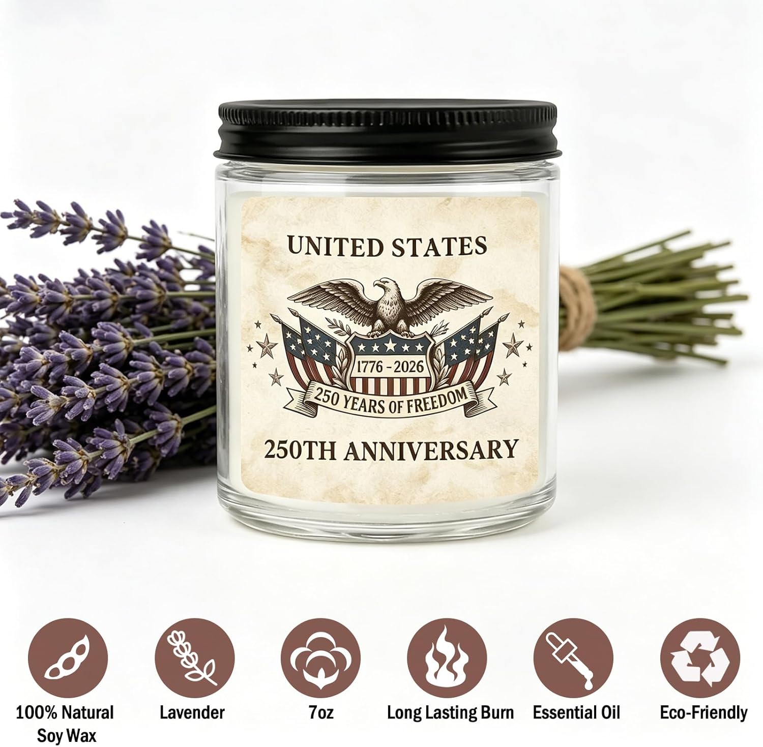 250 Anniversary USA Merchandise - 4th of July Patriotic Candles Gifts for Men Women, Independence Day Gifts for Fathers Day, Patriotic Decorations for Table