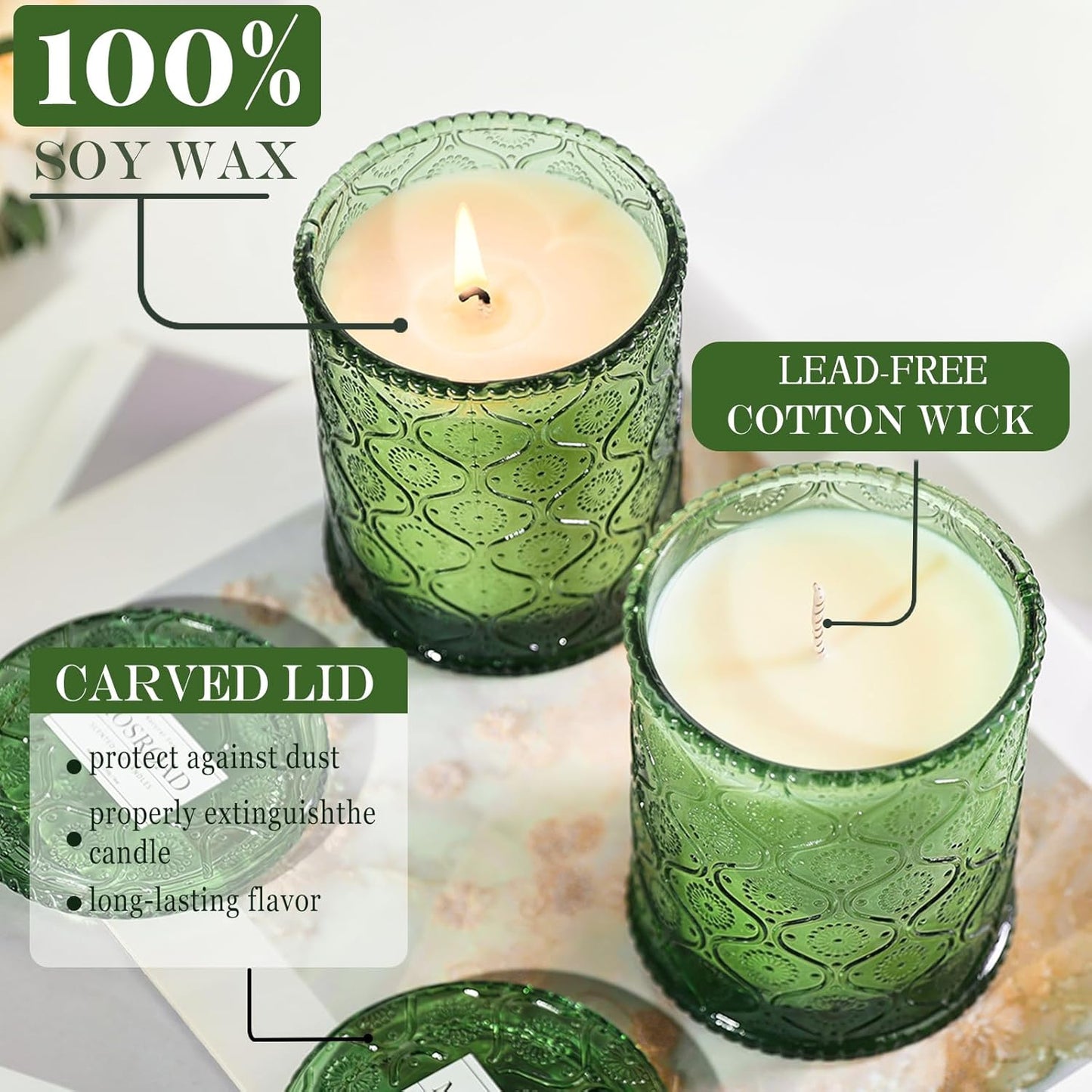 Sage & Eucalyptus Scented Jar Candle, Non Toxic Natural Soy Wax Home Fragrance Candles, Luxury Aromatherapy Candle for Cleansing & Relaxation, Stress Relief, Meditation, Yoga,Home Spa & Meditation