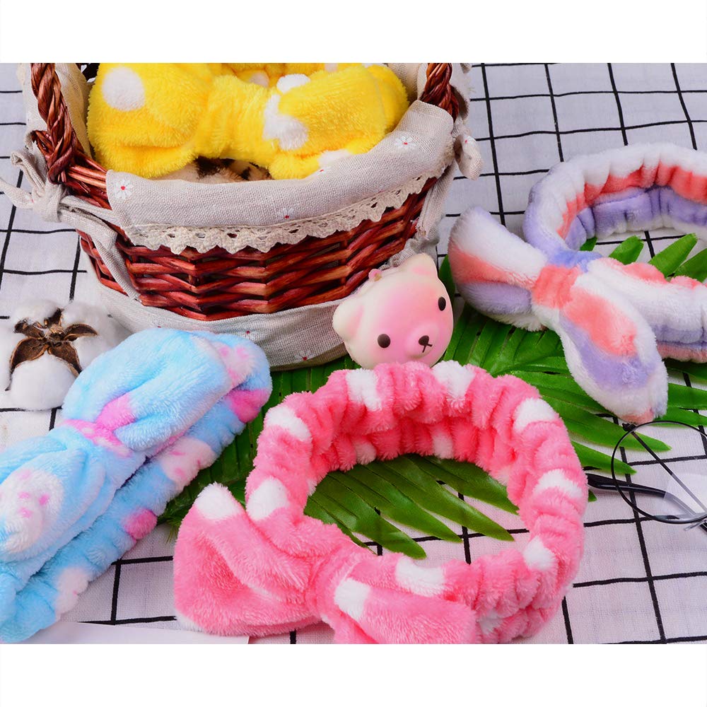 8 Pcs Spa Headbands for Women Facial Makeup Headband Stocking Stuffers For Women Teen Coral Fleece Easter Basket Stuffers Goodie Bags Gift Baskets Easter Gifts Hair Band Party Favors Mothers Day Gift