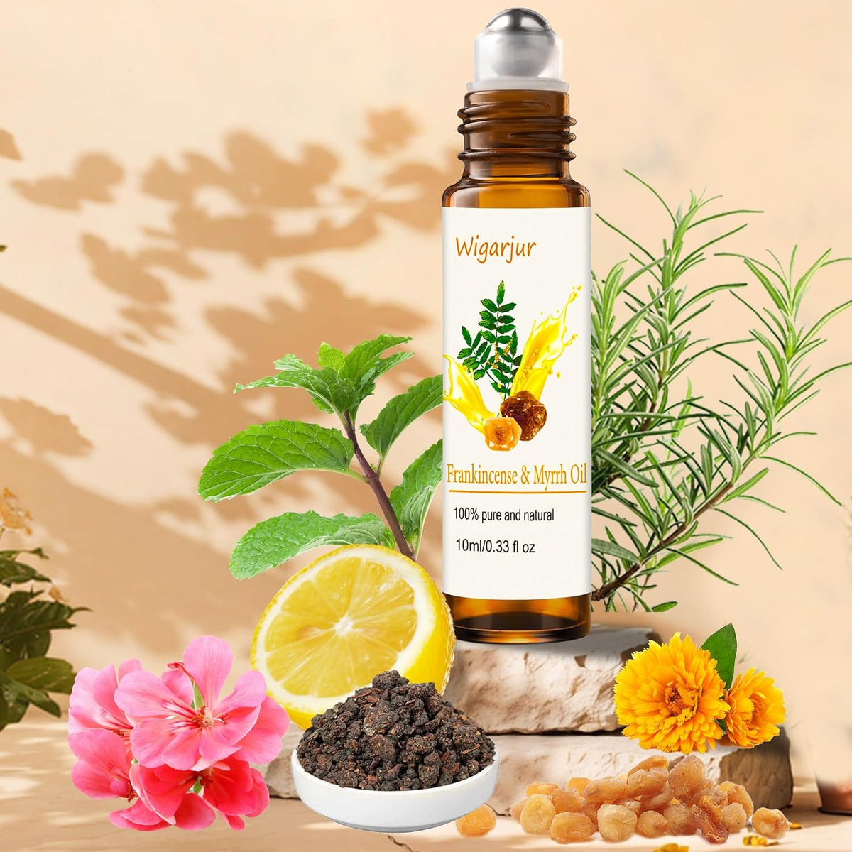 3 PCS Frankincense & Myrrh Roll-On for Skin Care