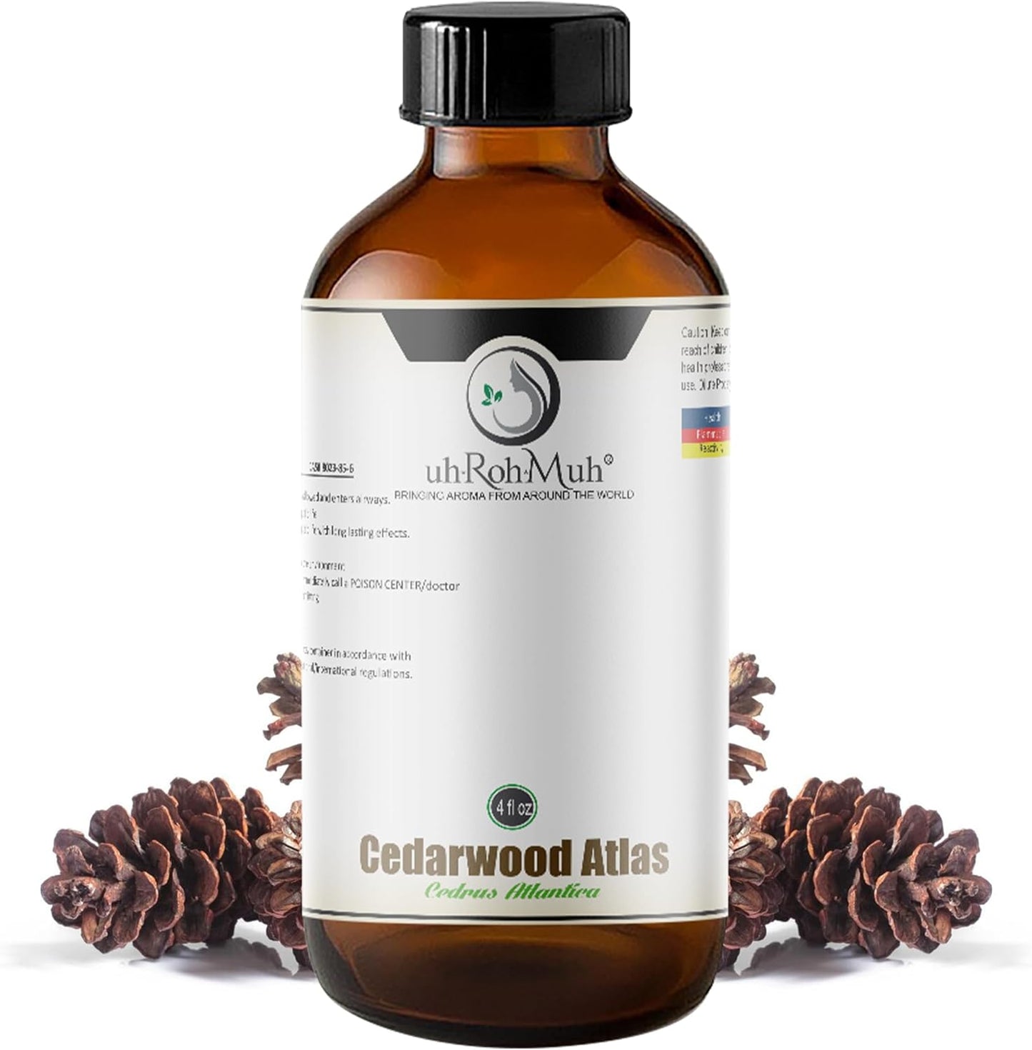 Pure Cedarwood Atlas Essential Oil (Wild Harvest) - Aromatic Elixir for Hair, Skin, and Culinary Delights - Perfect for Cleaning, Aromatherapy, DIY, Soap & Diffuser - Morocco Origin 4oz