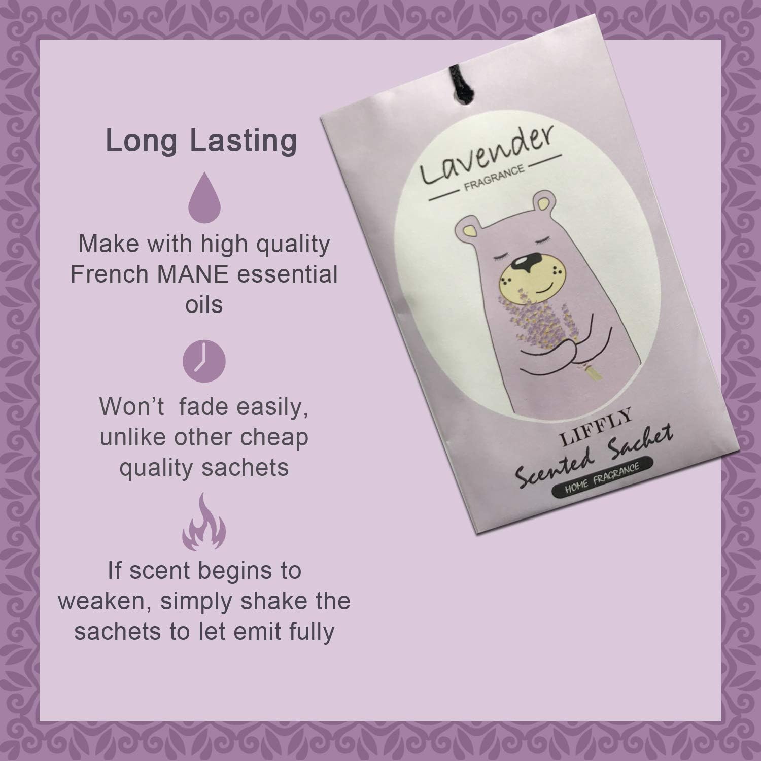 14 Packs Lavender Scented Sachets Bag for Drawer and Closet Xmas Gift 15 Scents Optional