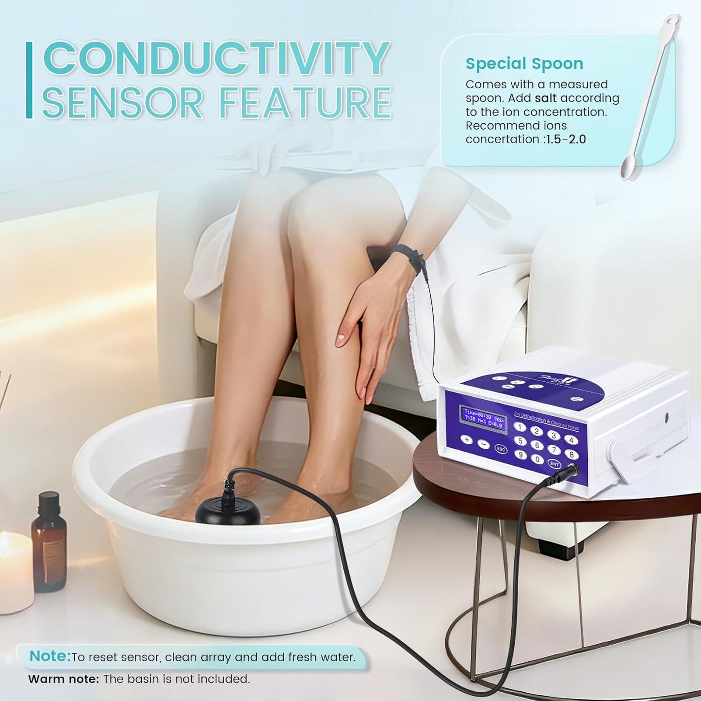 Ionic Foot Bath Detox Machine, Professional Foot Detox Machine for Home Use, Ion Cleanse Ionic Bath Spa with LED Display, Far Infrared Belt