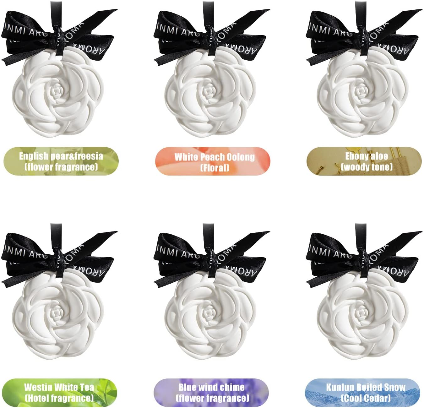 6Pcs Scented Sachet, Fragrance Sachet Wardrobe Air Freshener Hanging Aromatherapy Wax Tablet for Clothes Storage Living Room Drawers Cabinets Bathroom Car Fresh/Clean, Lasting for 120-150 Days