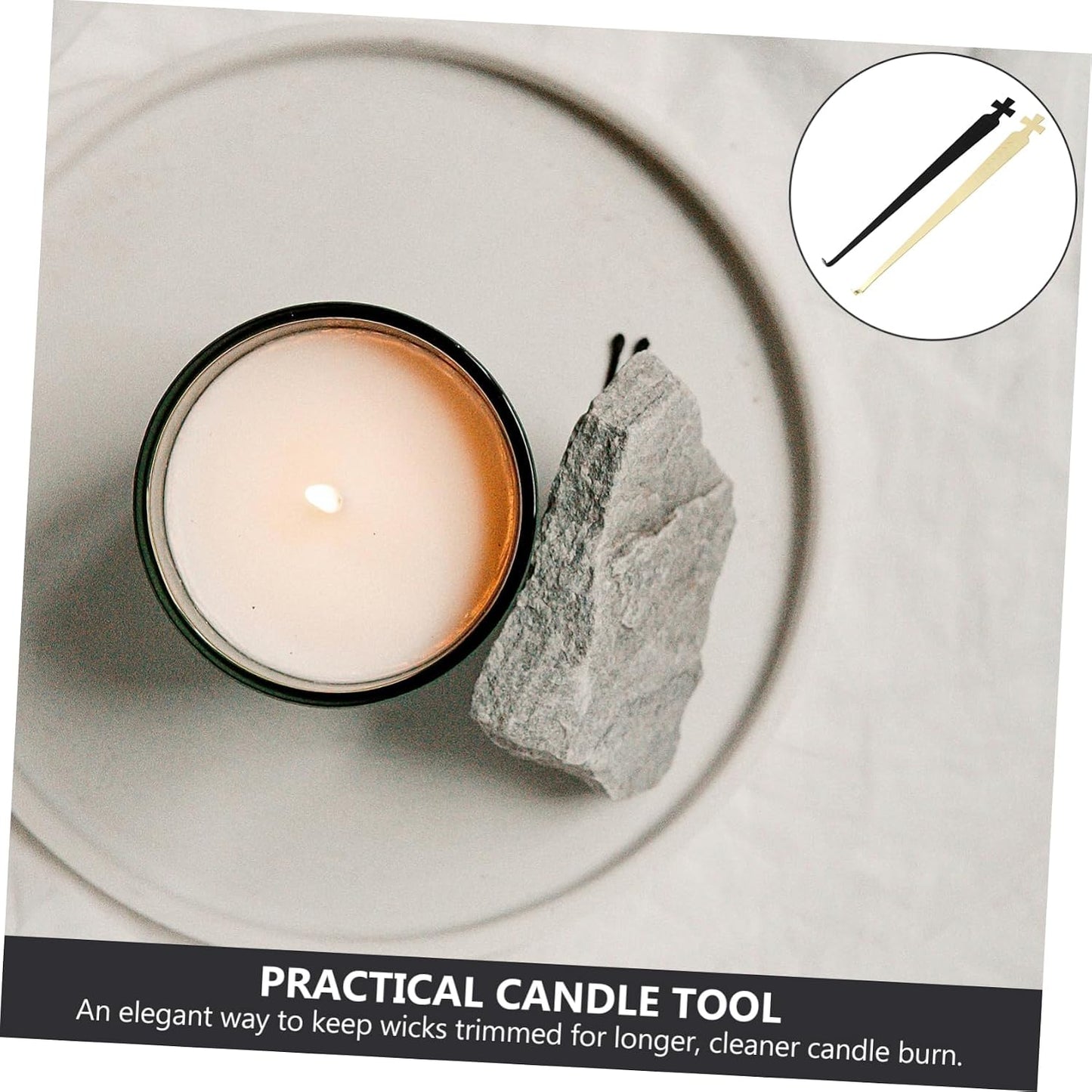Cabilock Set of 2 Candle Wick Trimming Hooks Aroma Candle Extinguisher Tool Metal Wick Dippers for Easy Extinguishing