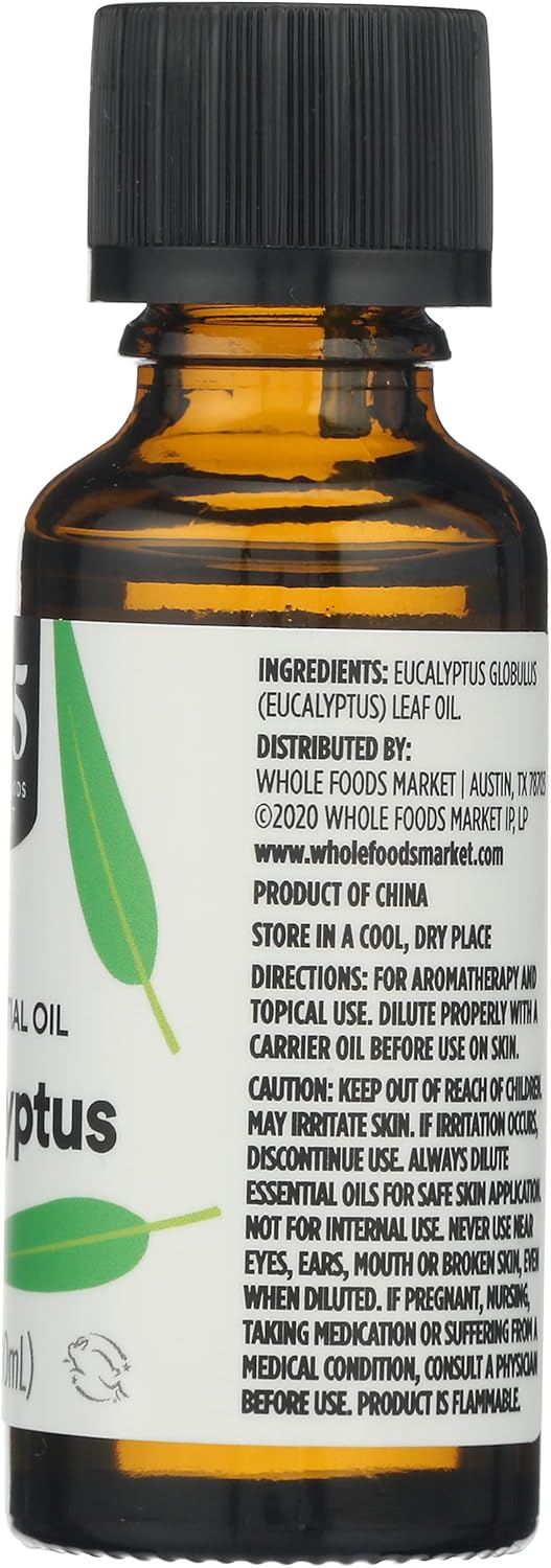 Whole Foods Market, 100% Essential Oil Eucalyptus, 1 oz