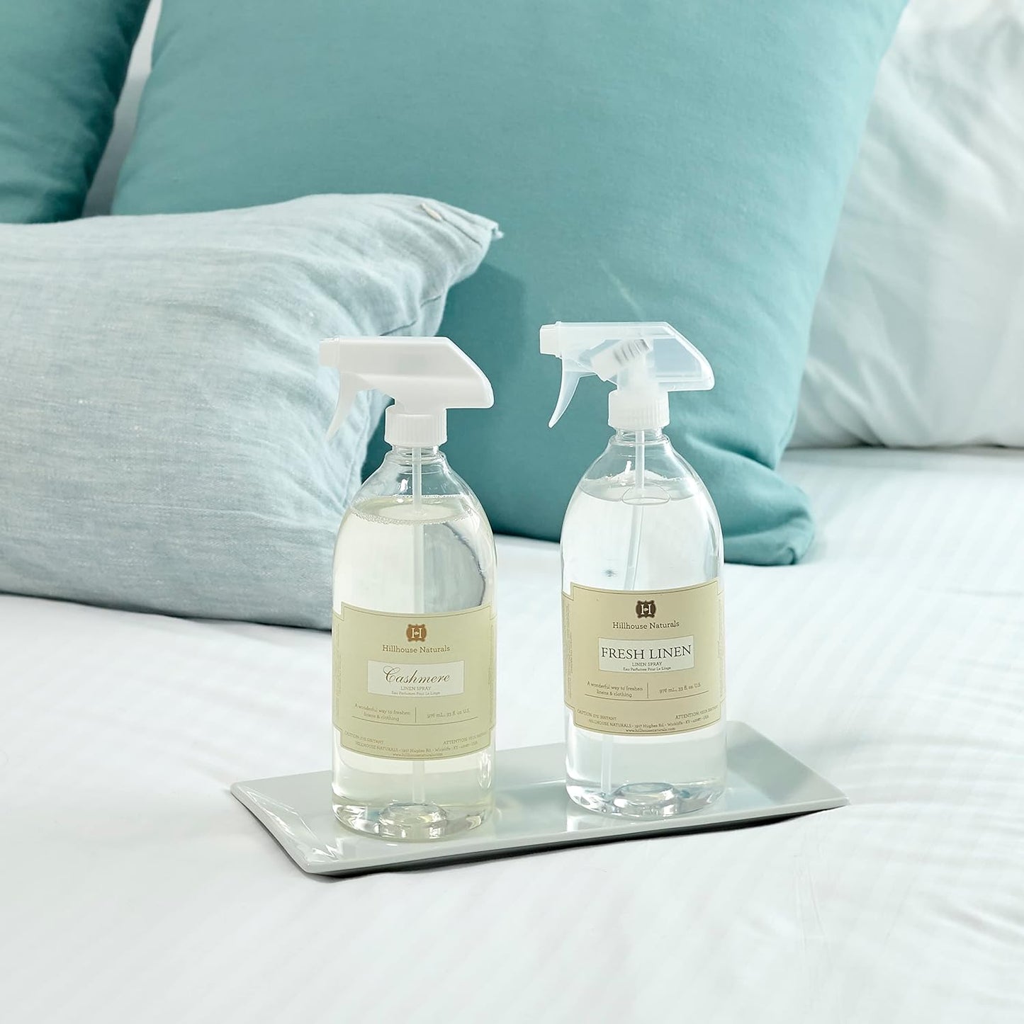 Hillhouse Naturals - Linen Spray - Aromatherapy Spray for Relaxation & Sleep - Refresh Bedding, Curtains & More - With Citrus, Bergamot, Rose & Musk - Made in the USA - Fresh Linen Scent - 1 L