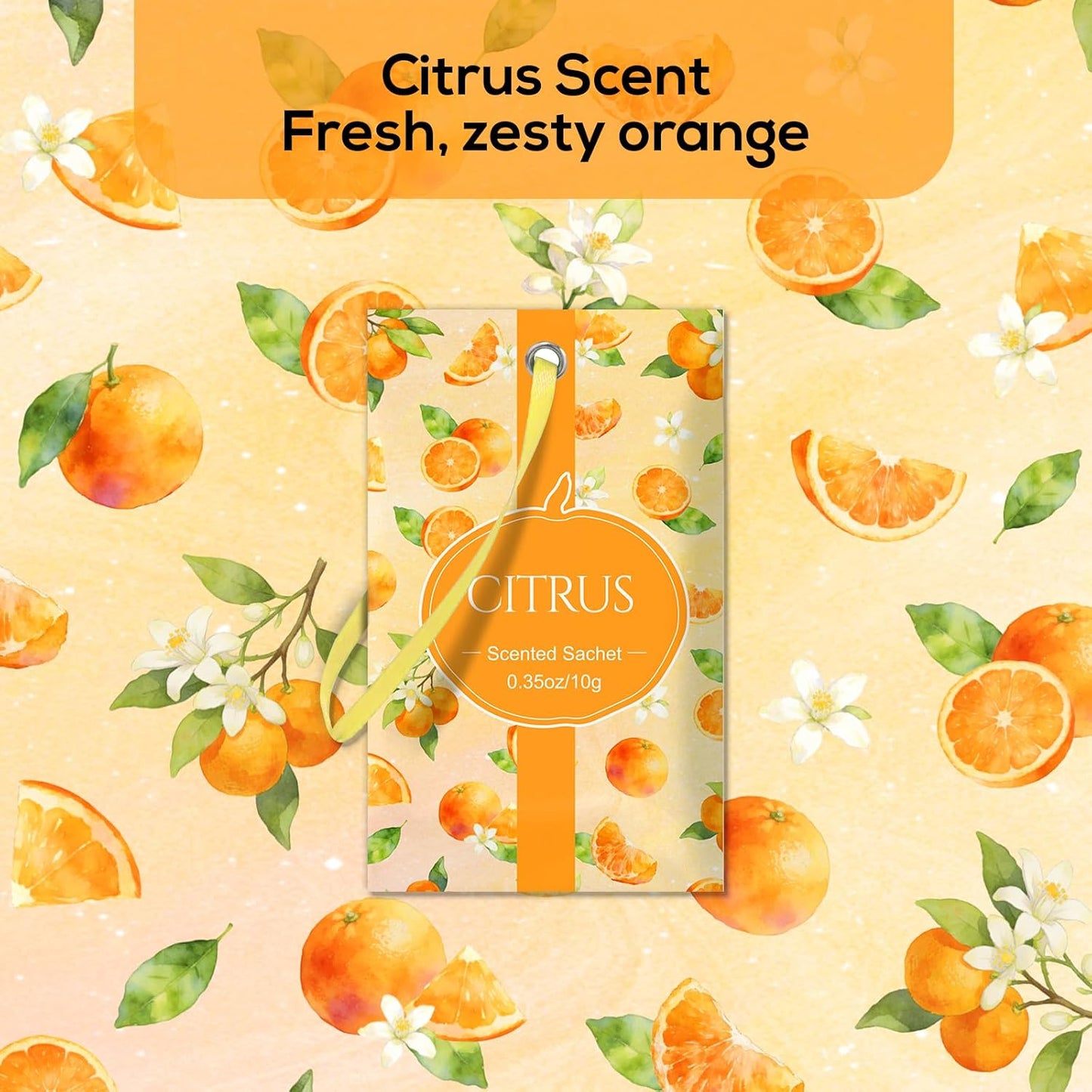 SCENTORINI Scented Sachets for Drawers and Closets, Citrus Scent 14 Pack, Home Fragrance Sachets Bags Wardrobe Freshener for Dresser, Closets, Clothes Storage, Small Space, Suitcases