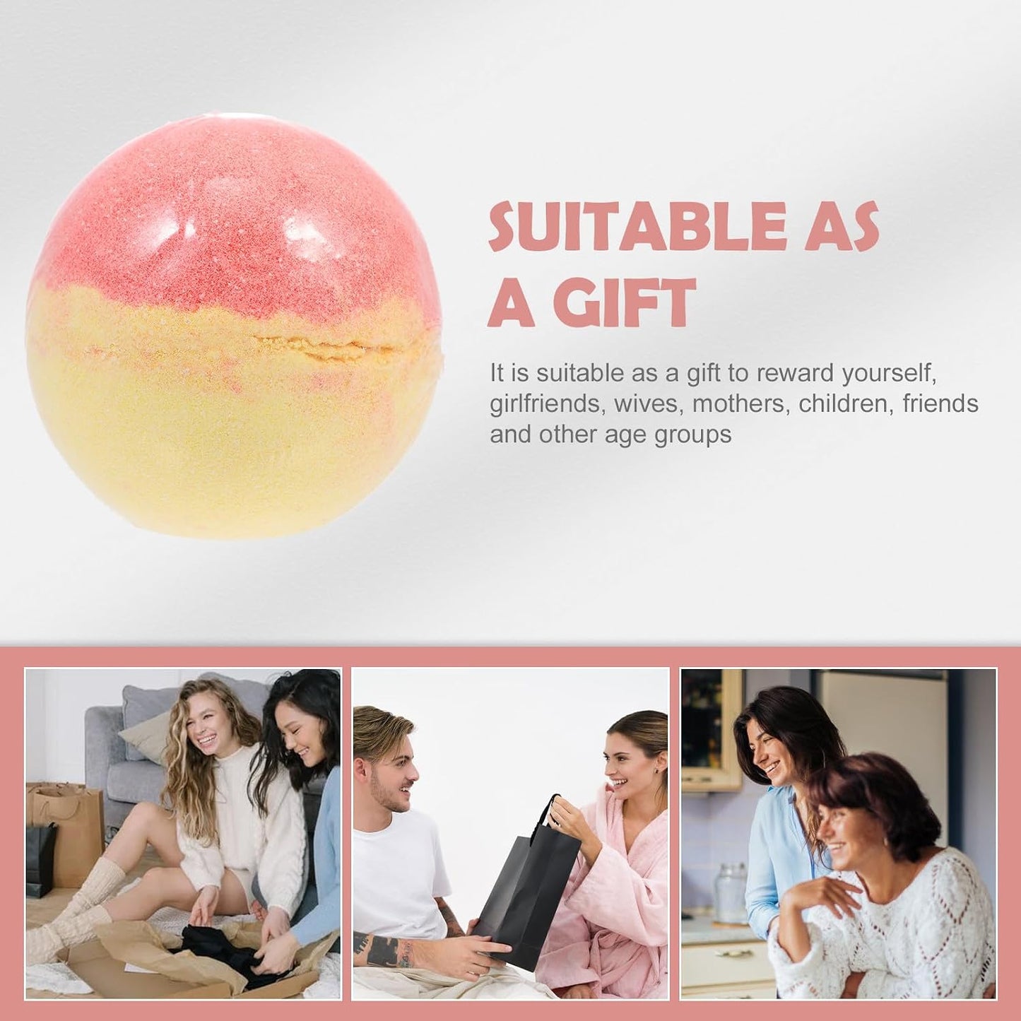 Sea Salt Bath Bomb for Women Spa Bathing Foaming Bomb Relieves Fatigue and Washes Body with Moisturizing Essential Oils Mothers Day Basket Gift
