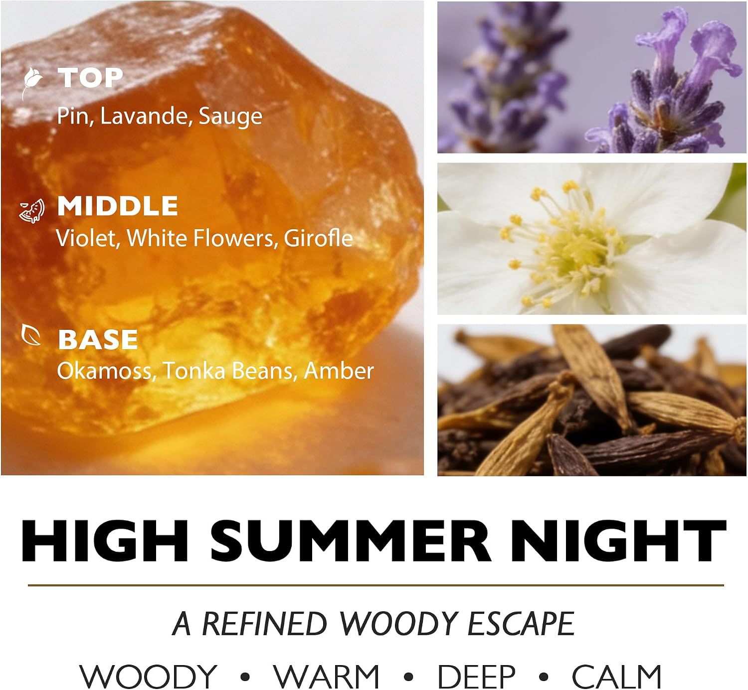 HomeLights High Summer Night Scented Candles | 34oz Soy Candles Industrial Chic 3-Wick Large Candle Jars | Ideal Candle Gifts for Events, Home Decor Stress, Relief & Relaxation