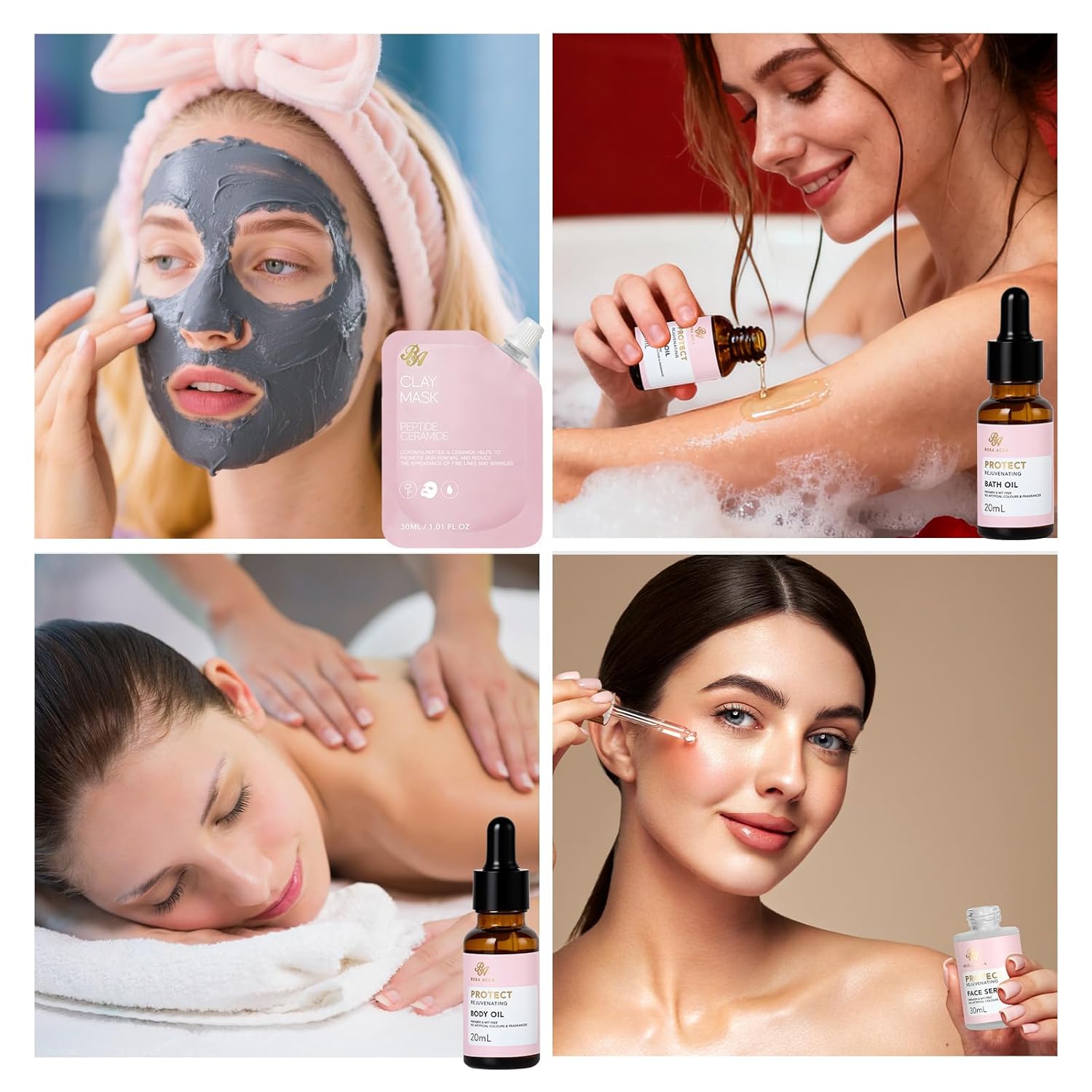 Mother's Day Gifts for Mom, Rose 23 Pcs Facial Skin Care Set, Bath and Body Gifts Basket Set for Women, Home Spa Set, Self-Care Set, Face Oil, Birthday, Christmas, Valentines, Girlfriend, Anniversary
