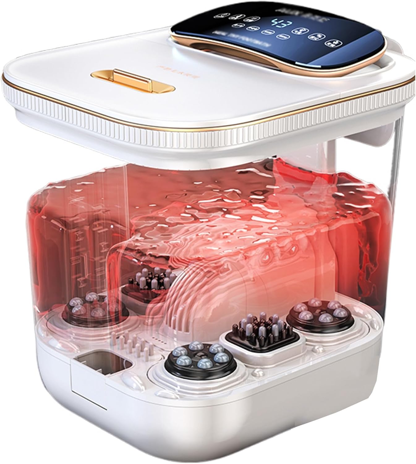 Foot Spa Bath Massager with Heat, Red Light Therapy, Temperature Control & Bubbles for Relaxing Tired Feet and Relieving Muscle Pain