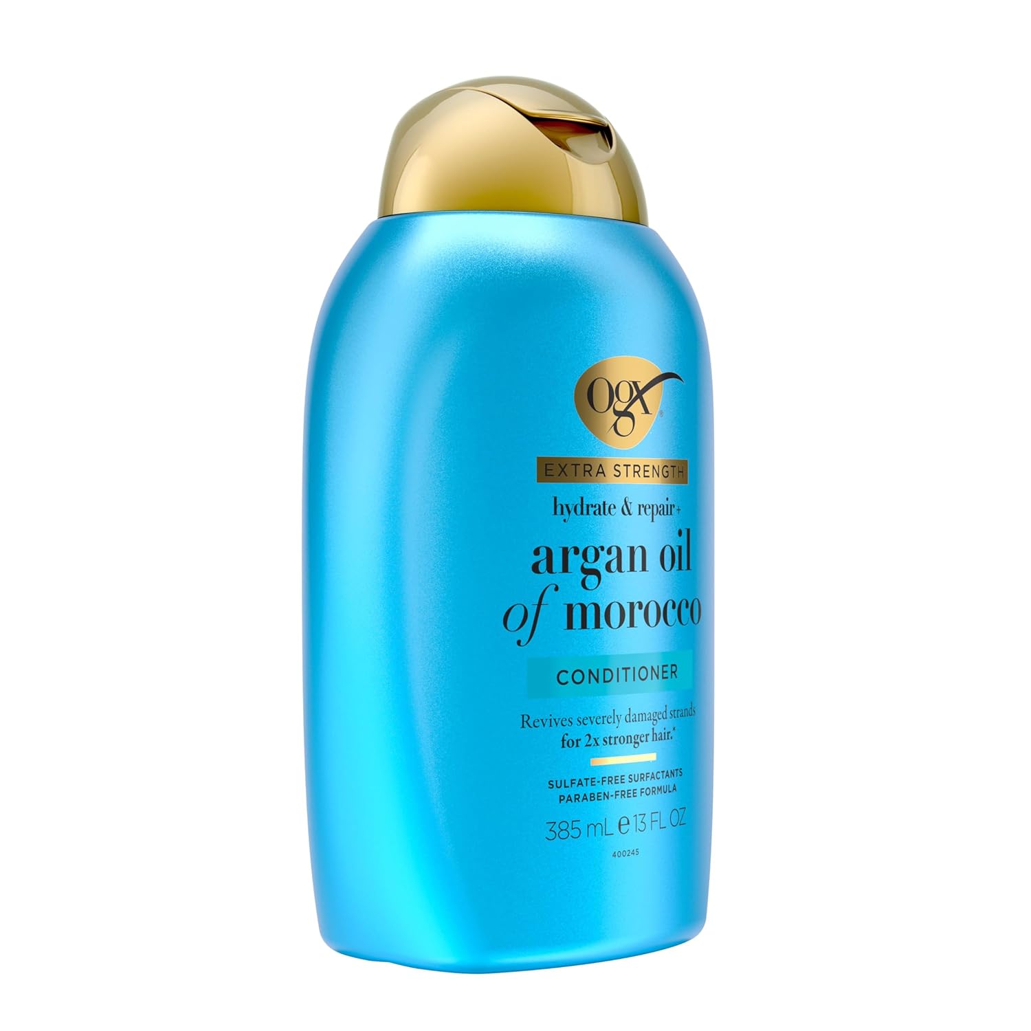 OGX Extra Strength Hydrate & Repair + Argan Oil of Morocco Conditioner for Dry, Damaged Hair, Cold-Pressed Argan Oil to Moisturize Hair, Paraben-Free, Sulfate-Free Surfactants, 13 Fl Oz