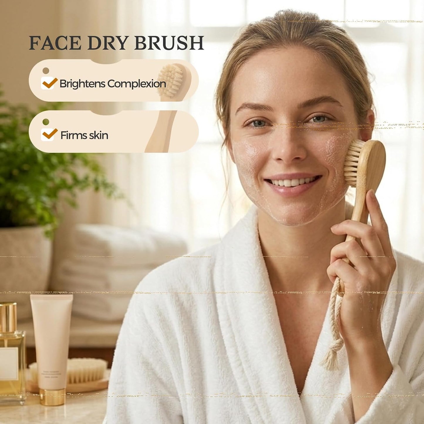 4 Packs Dry Brushing Body Brush Set for Lymphatic Drainage and Cellulite Massager, Long Handle Dry Brush for Body, Natural Boar Bristle Dry Body Brush Exfoliator