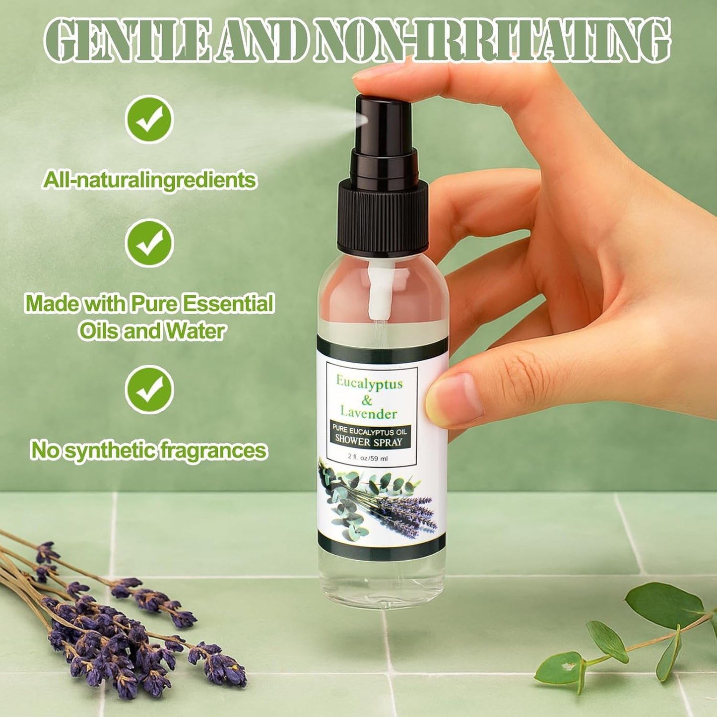 Frienda 6 Pack Eucalyptus Shower Spray with Essential Oils Portable Travel Eucalyptus Blends Mist Spray for Spa and Sauna Steam Room Aromatherapy for Women Teacher Staff Employee Thank You Gifts 2oz
