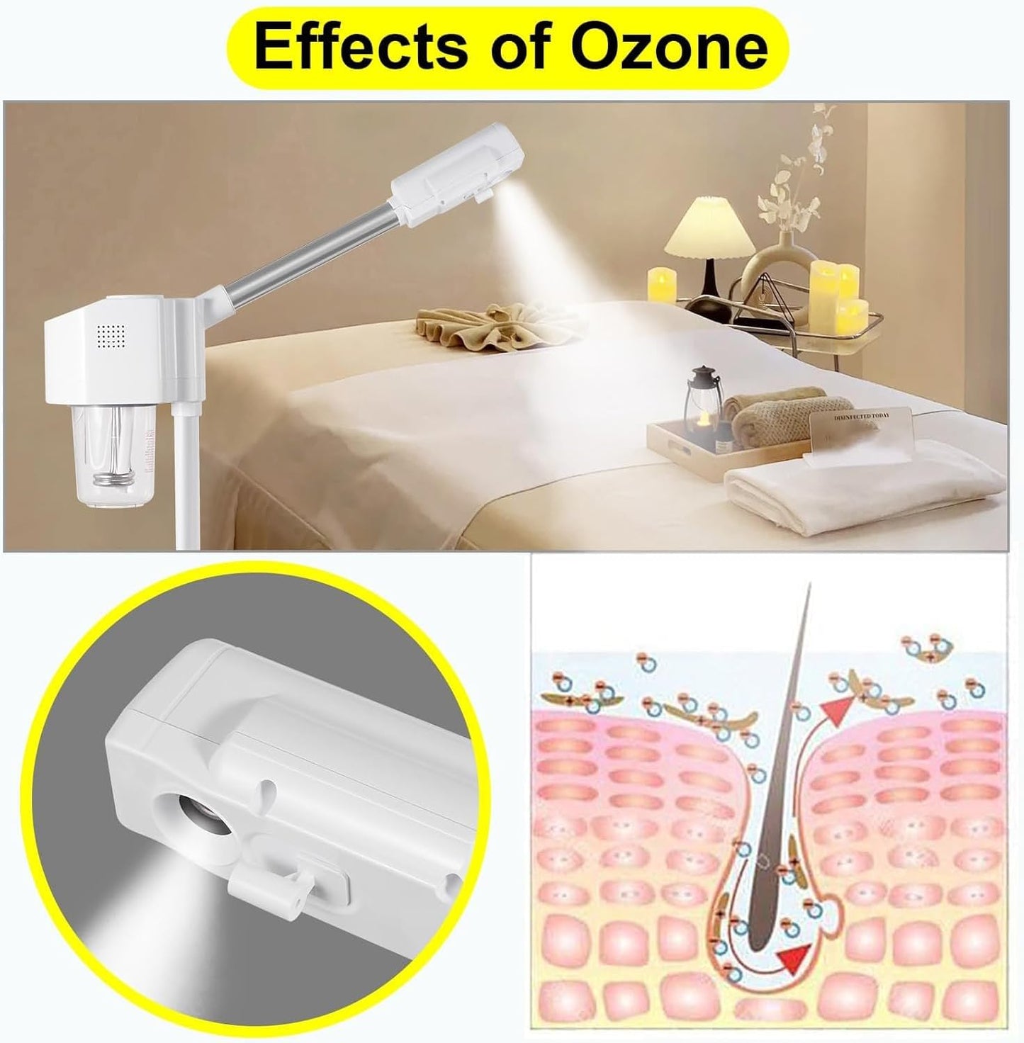 Professional Facial Steamer, Hot Mist Spray with Ozone, Vaporizador Face Steamer for Esthetician, Face Steam Machine