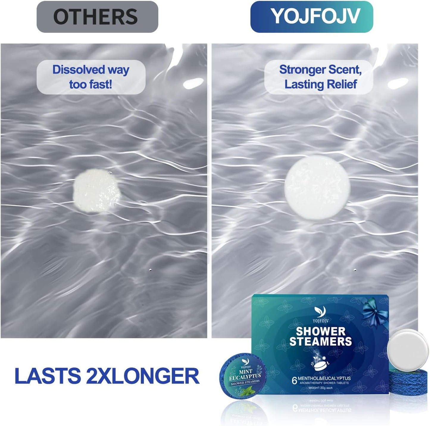 Shower Steamers Aromatherapy, Self-Care & Relaxation Gift Set for Mom Her Wife Women, 6 Pack Shower Bombs Organic with Menthol & Eucalyptus Essential Oils, Daily Home Spa Shower