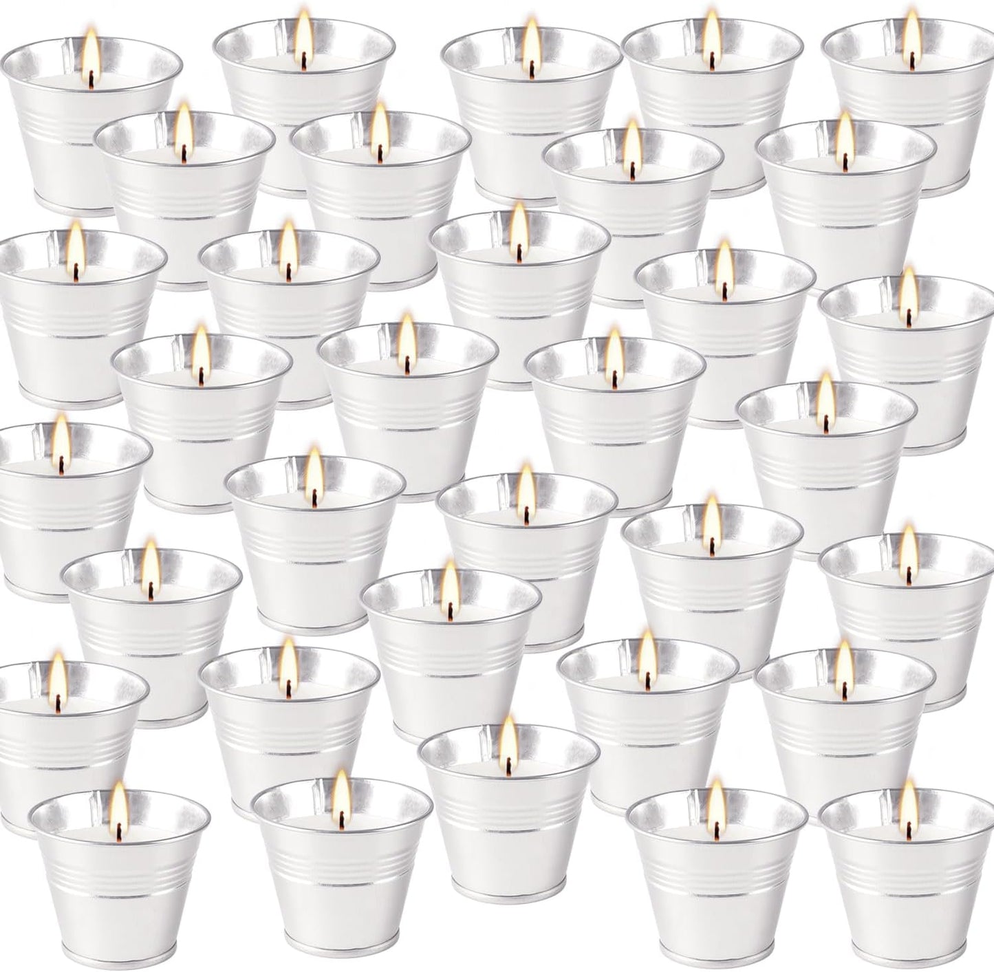 Outdoors Citronella Candles 32Pack - Garden Citronella Scented Candles, Long Burning, 2 oz Small Tin Candles Gift Sets for Home Patio Yard Indoors, Balcony, Camping BBQ & Summer Parties.