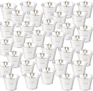 Outdoors Citronella Candles 32Pack - Garden Citronella Scented Candles, Long Burning, 2 oz Small Tin Candles Gift Sets for Home Patio Yard Indoors, Balcony, Camping BBQ & Summer Parties.