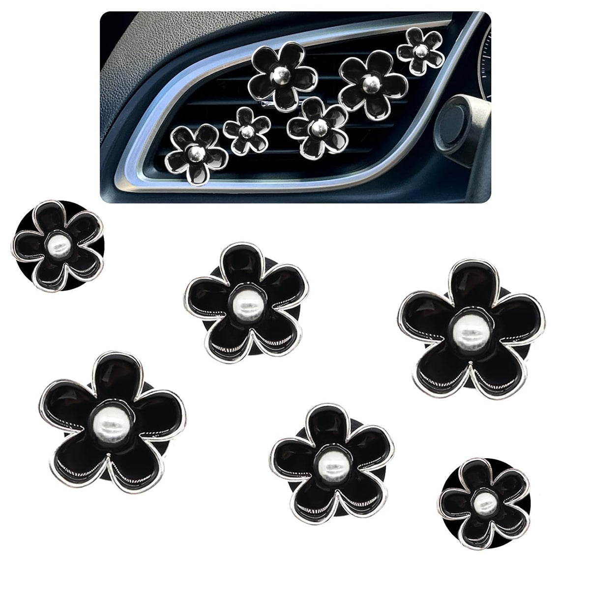 ORIESSE 6pcs Flower Car Air Freshener Vent Clips