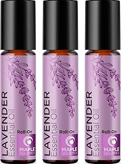 Lavender Essential Oil Roll On - Calming Aromatherapy Oil Roller for Sleep Headaches and Relaxation - Natural Pre-Diluted Sleep Oil for Nighttime Relaxation with Lavender Essential Oil for Skin 3-Pack