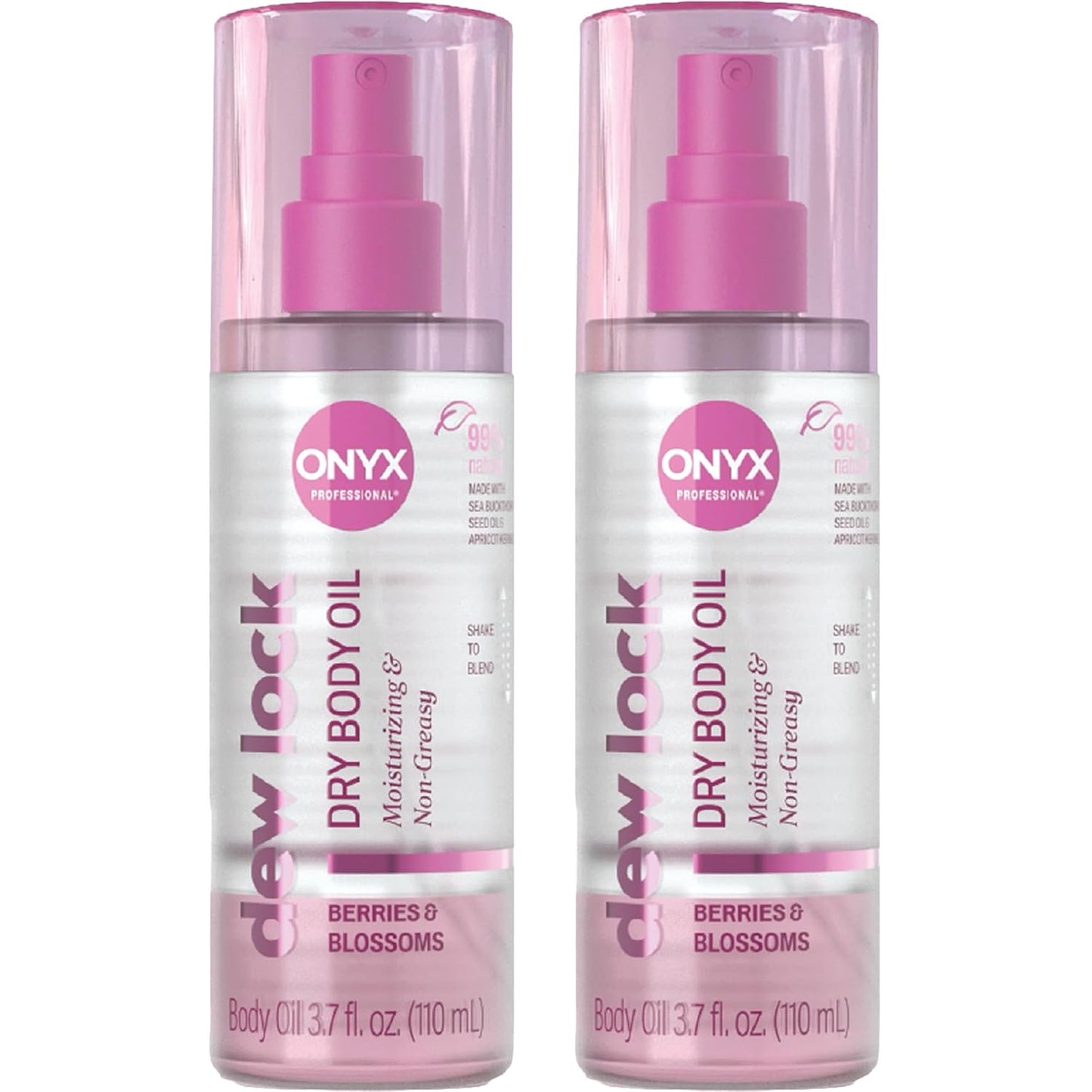 Onyx Professional Hydrating Dry Body Oil & Essence Duo, Berries & Blossoms, 3.7 fl oz, 2pk