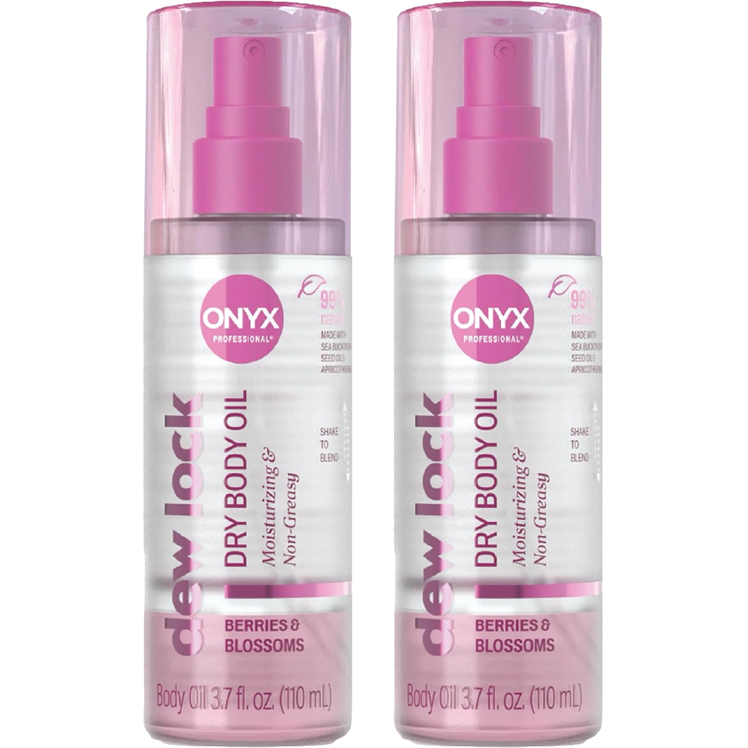 Onyx Professional Hydrating Dry Body Oil & Essence Duo, Berries & Blossoms, 3.7 fl oz, 2pk