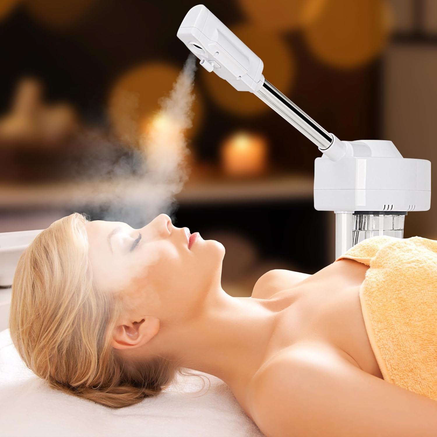 ​Saicool Professional Facial Steamer - Standing Ozone Facial Steamer on Wheels w Hot Mist for Facial Treatment Personal Care for Spa Salon Home Use
