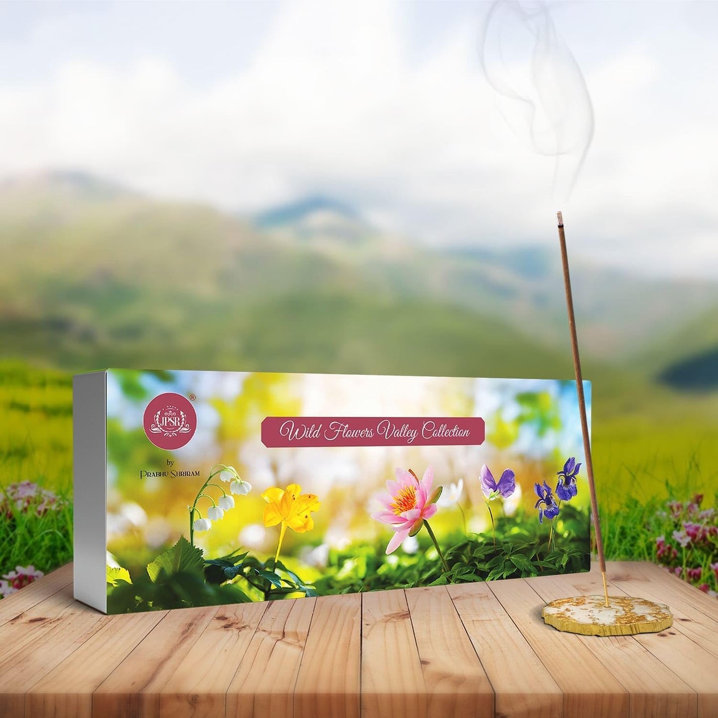 Exotic Collection Collection100% Organic Low Smoke Luxury Incense Sticks – Set of 5 (Wild Flower Valley Collection) BY RAMALAYA