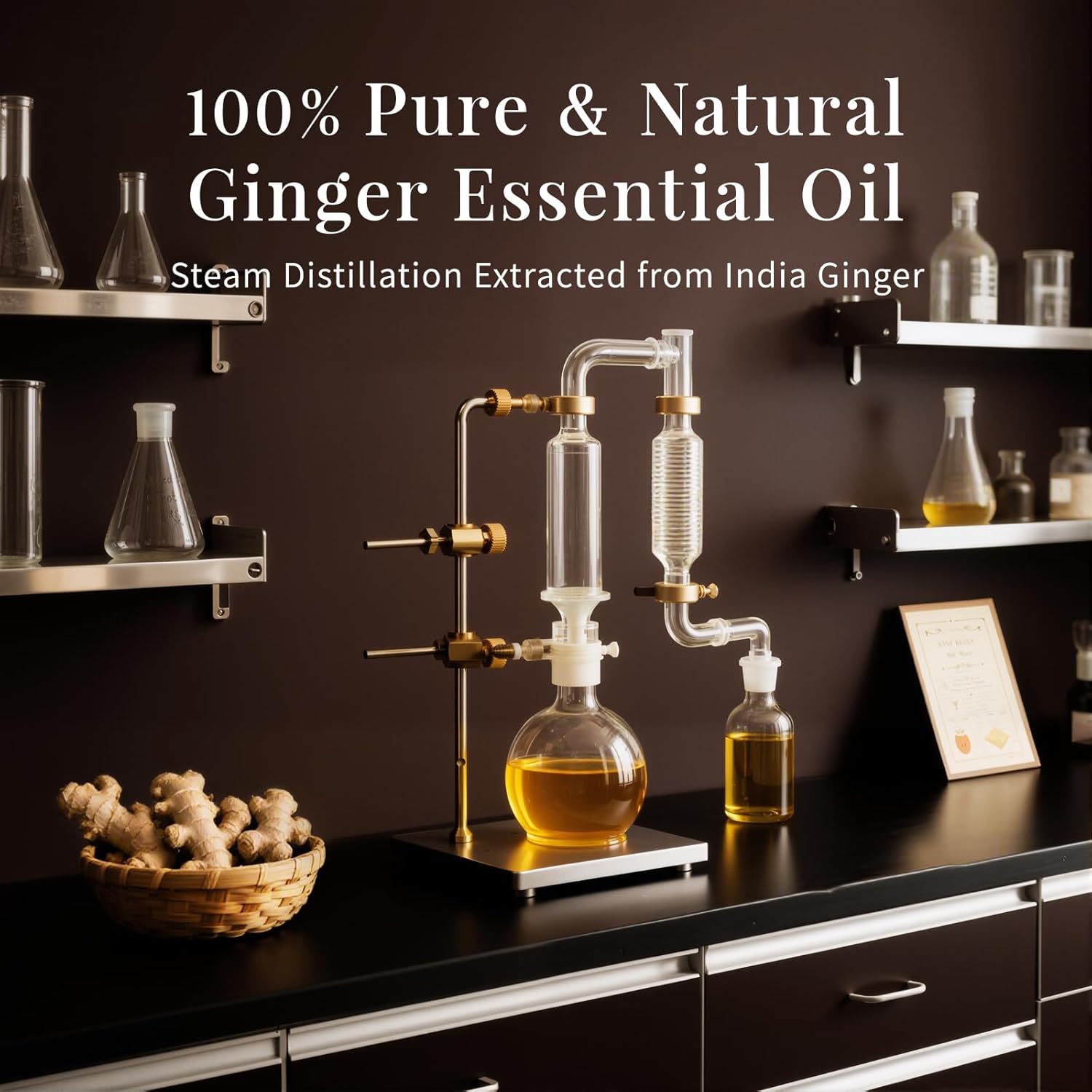 SU JUABA Ginger Oil 4 Fl Oz, 100% Pure Natural for Massage, Diffuser, Aromatherapy, Hair & Skin Care - 118ML