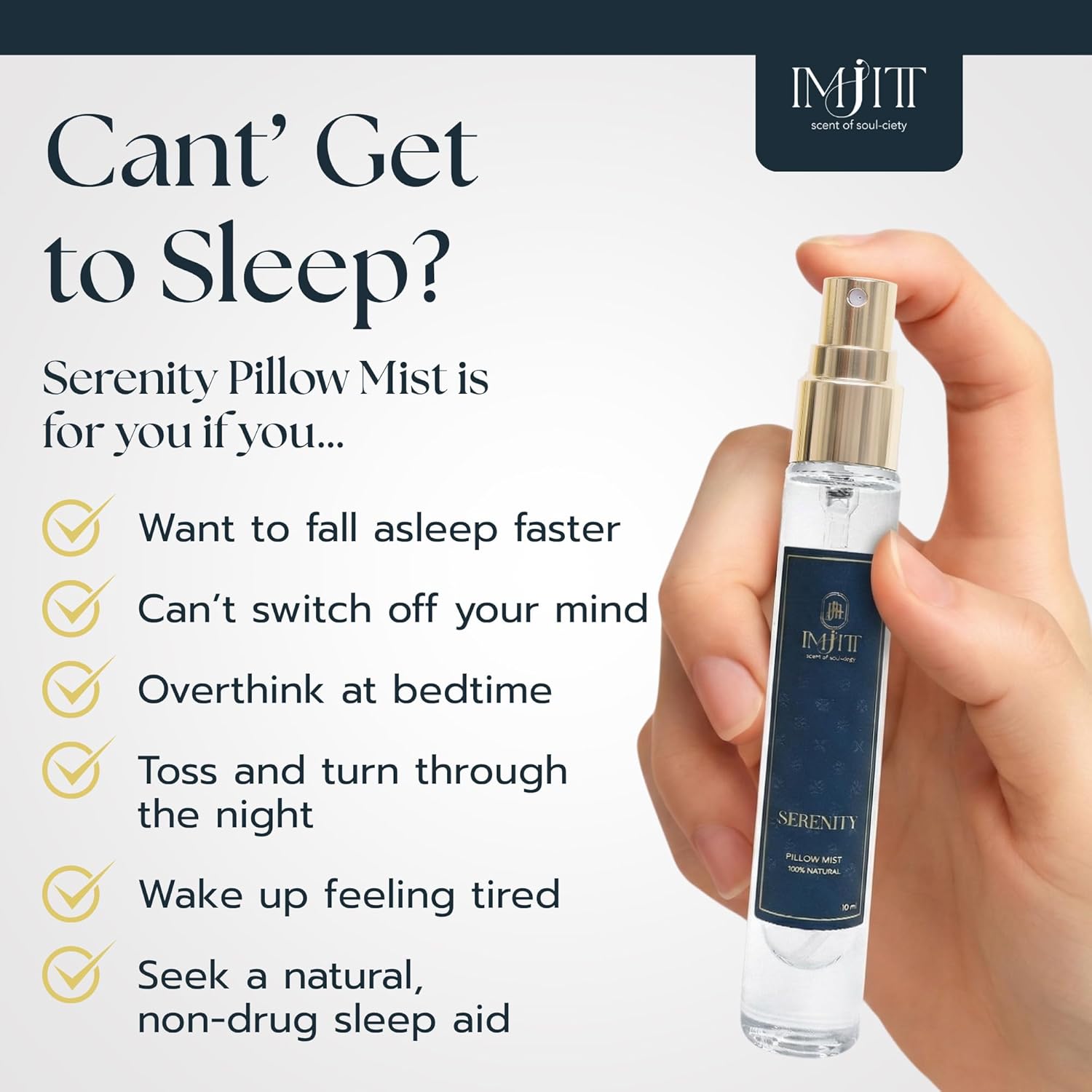 Serenity deep sleep pillow spray - 100% Natural Blend of 11 Essential Oils with Lavender & Chamomile. Calming aromatherapy pillow spray for sleeping to create a relaxing atmosphere (10ml)