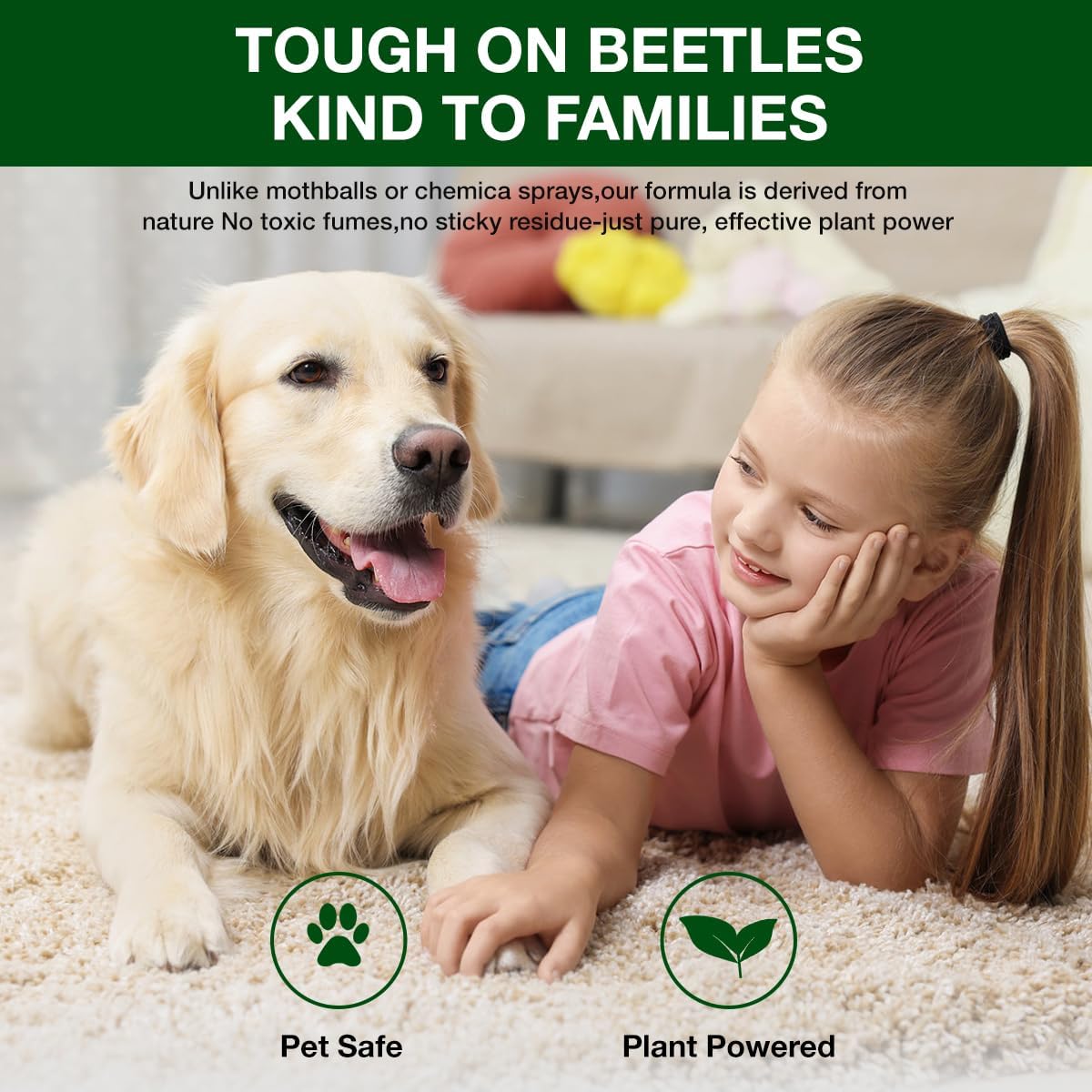 15 Pack Carpet Beetle Repellent Pouches, Natural Cedarwood Sachets for Fabric & Furniture, Pro-Active Deterrent for Carpet Beetle Larvae & Eggs, Long-Lasting Indoor Protection for Closets & Sofas