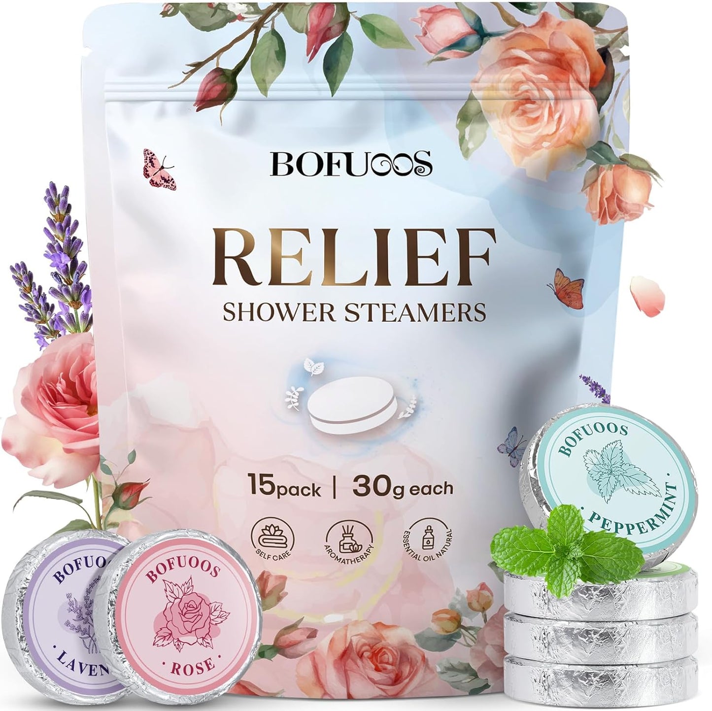 Shower Steamers Aromatherapy, Natural Essential Oils for Self Care | Birthday & Christmas gift for Women, Mom, Wife, Teen girls, Spa Stress Relief & Relaxation Gifts, Travel Essentials