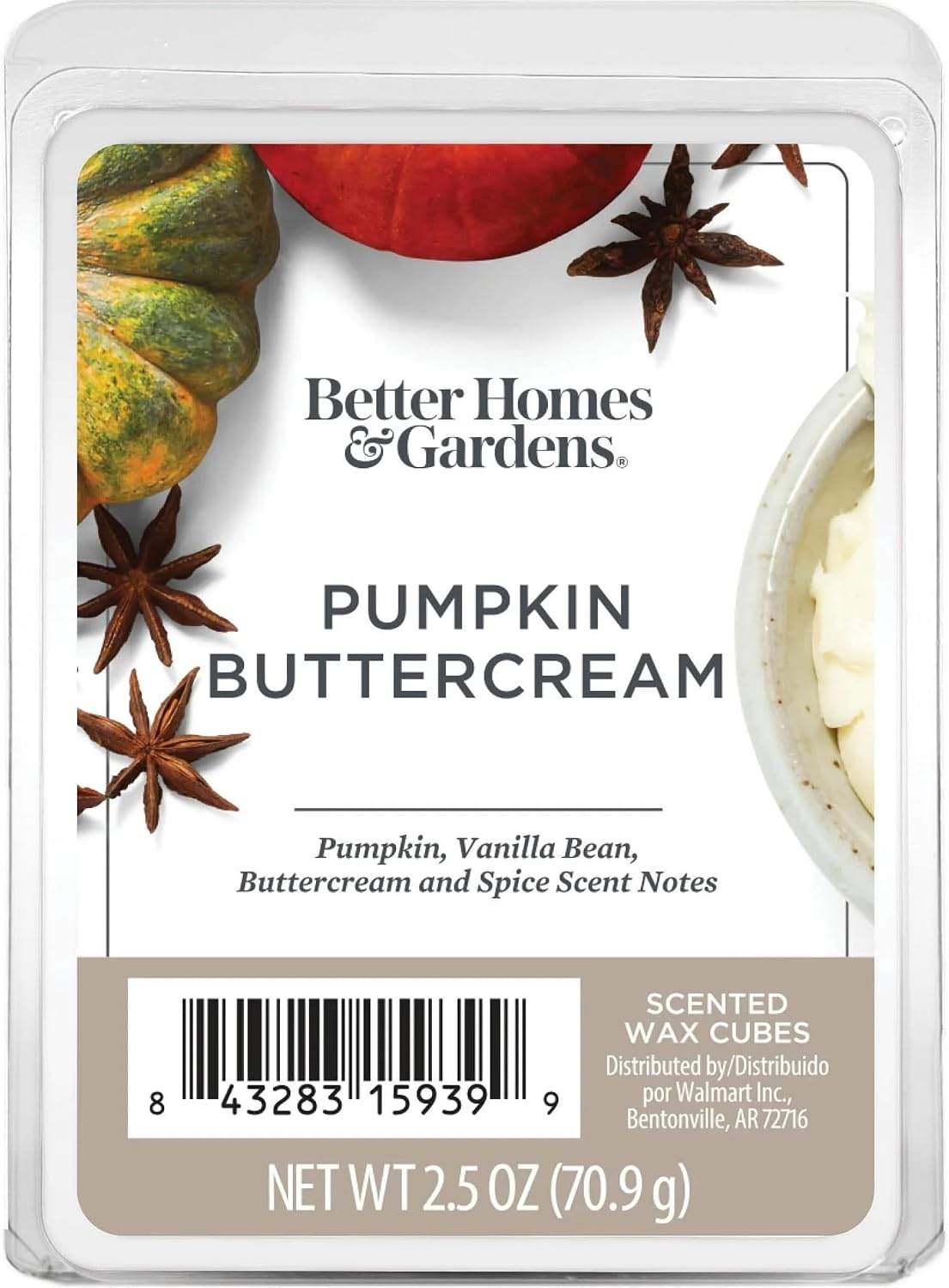 Better Homes and Gardens Scented Wax Cubes 2.5oz 2-Pack (Pumpkin Buttercream)