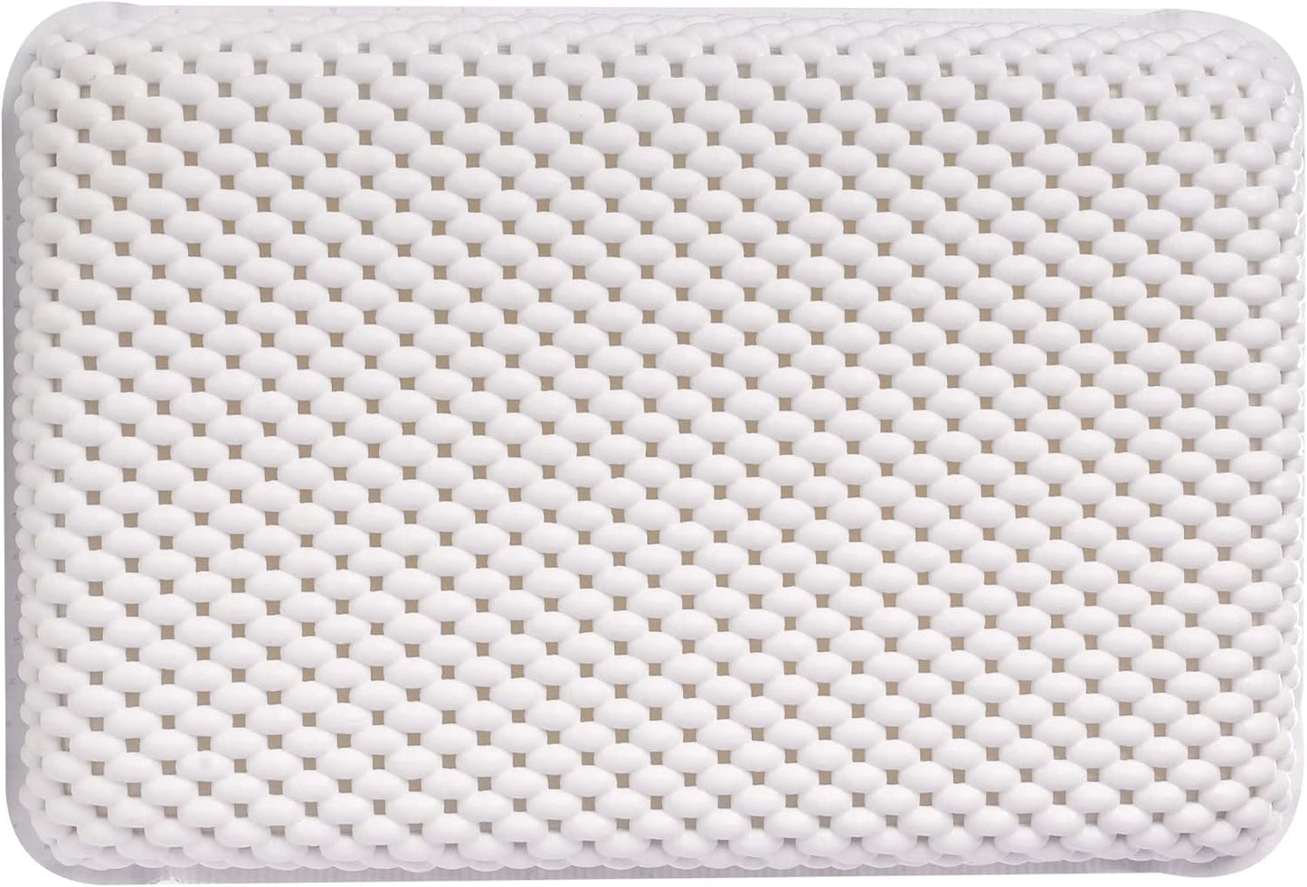 OSVINO Bath Pillow Thick Comfy Drainage for Jetted Tub Spa Cushion with 8 Suction Cups, White, 7.5"x11.5"x2"