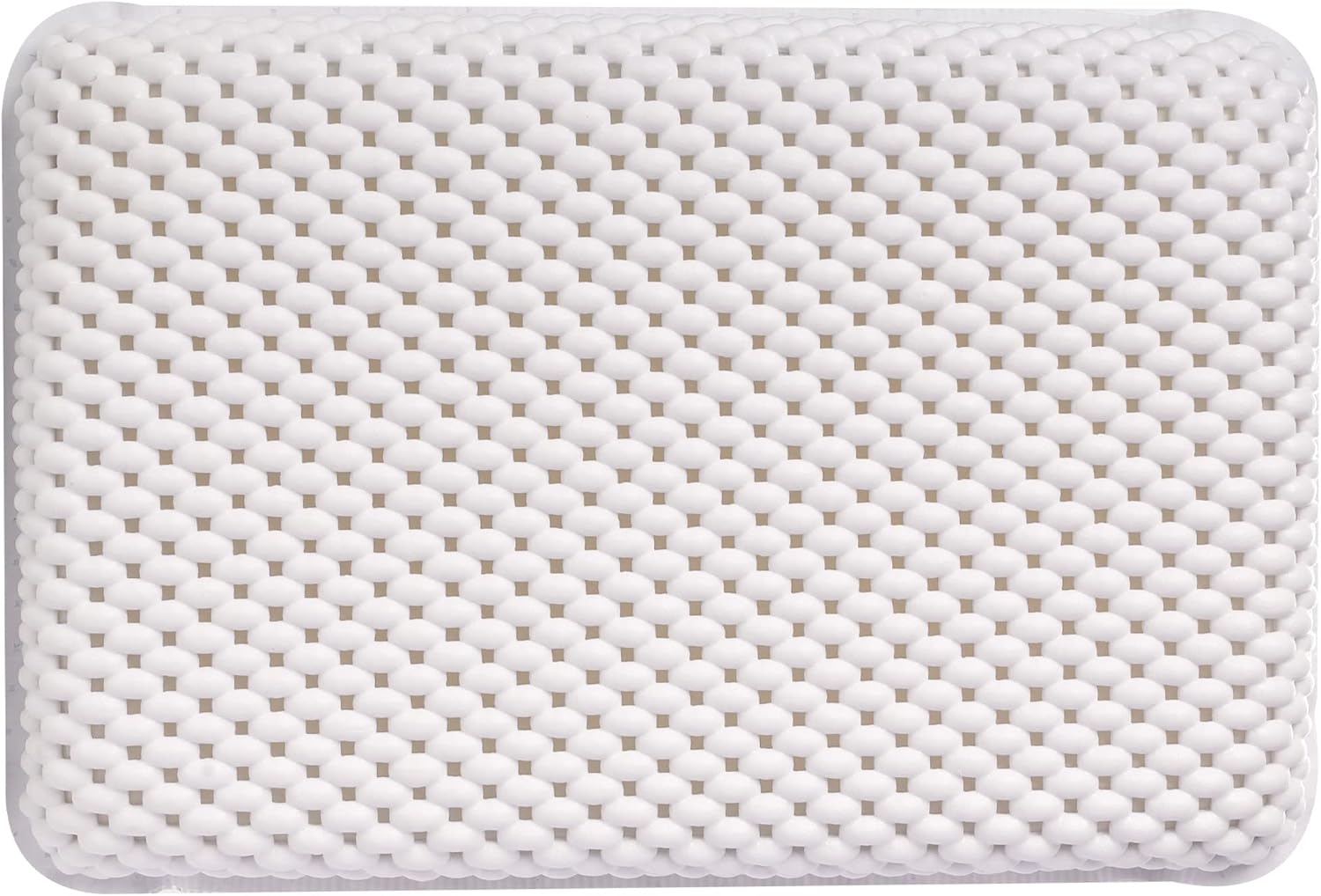 OSVINO Bath Pillow Thick Comfy Drainage for Jetted Tub Spa Cushion with 8 Suction Cups, White, 7.5"x11.5"x2"