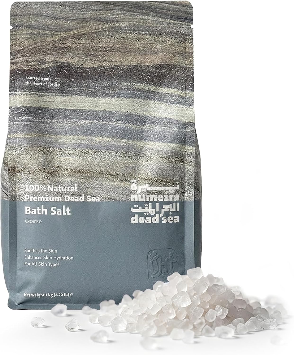 Dead Sea Salts for Soaking Relaxing Sea Salt Bath Soak for Body Rejuvenation - Natural Mineral Salts - Coarse Dead Sea Salt Unscented Bath Salts for Women & Men (2.2 lb)