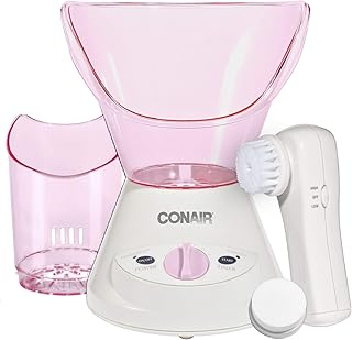True Glow by Conair Gentle Mist Moisturizing Facial Steamer with Cleansing Brush