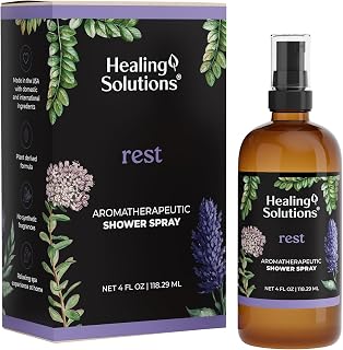 Healing Solutions Aromatherapy Shower Spray, Rest Blend, 4oz, Made in the USA, At Home Spa Experience, Premium Sleep Support (4oz, Rest Blend)