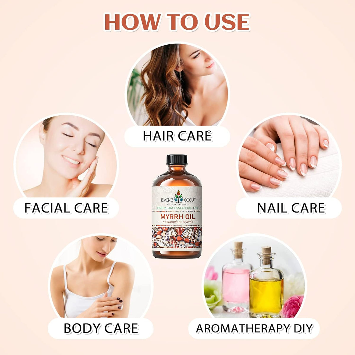 EVOKE OCCU Myrrh Essential Oil for Skin, Massage &amp; Diffuser