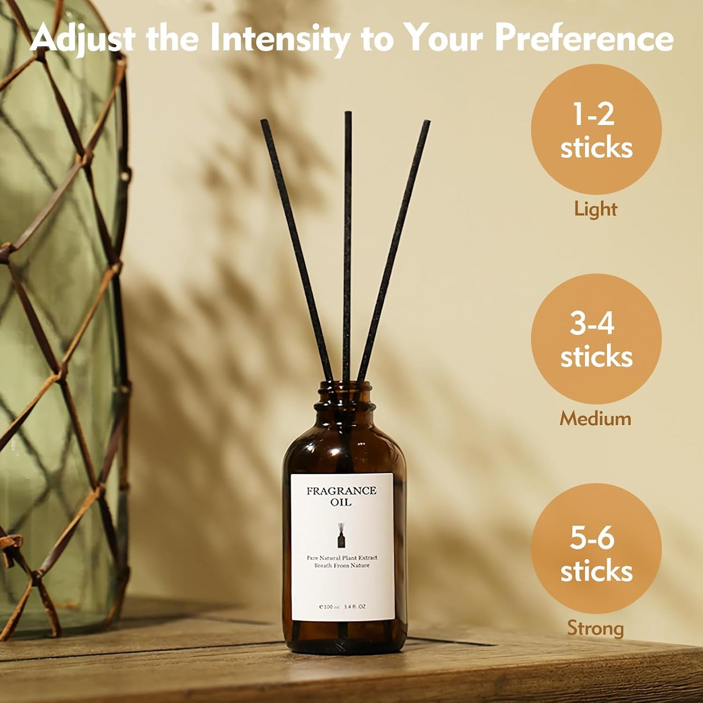120 Pcs Reed Diffuser Sticks, 7.87 Inch Black Fibre Diffuser Sticks, Thick Reeds for Diffuser, Essential Oil Diffuser Sticks Refill for Aroma Fragrance Home Office Spa
